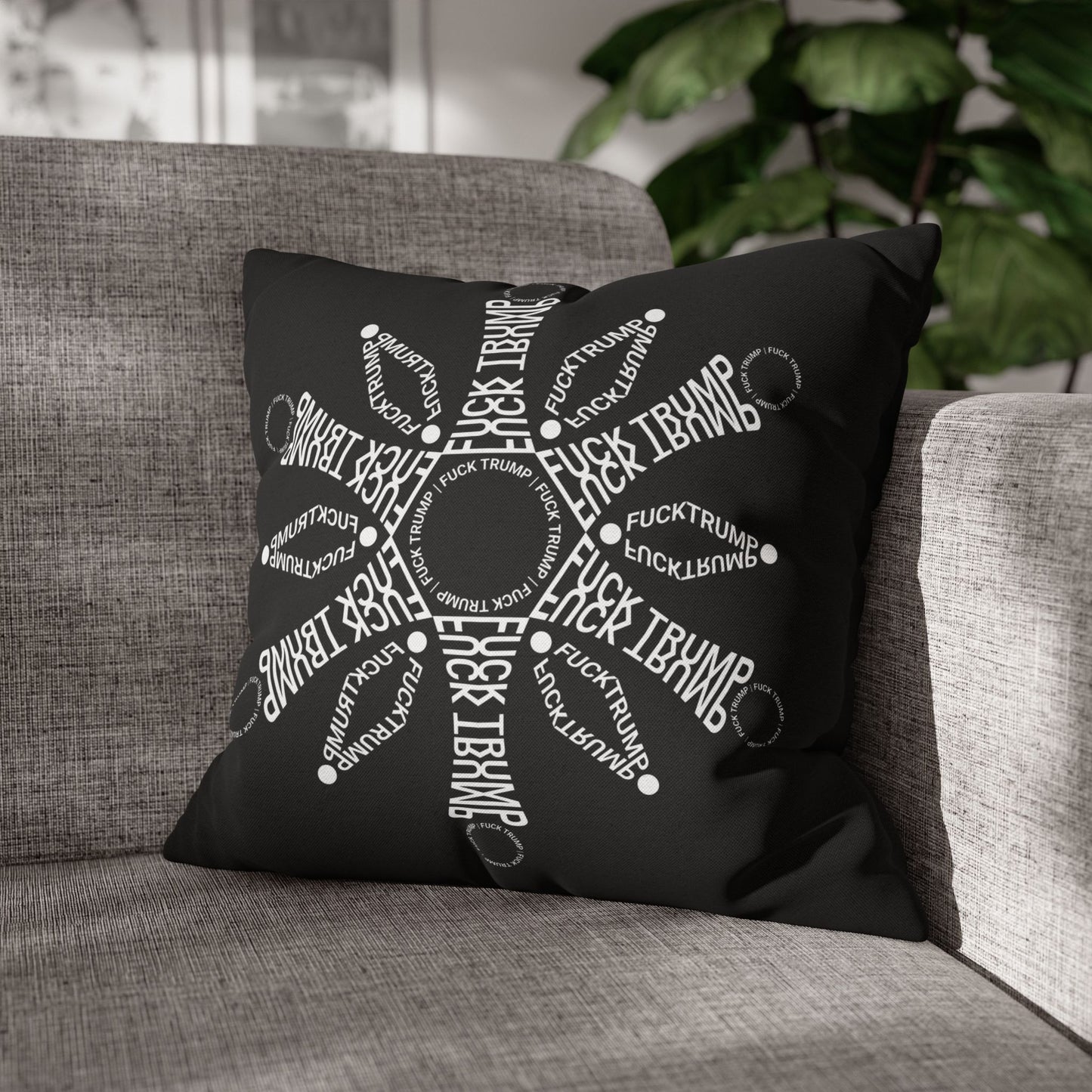 F*ck Trump Winter Snowflake Accent Pillow Cover