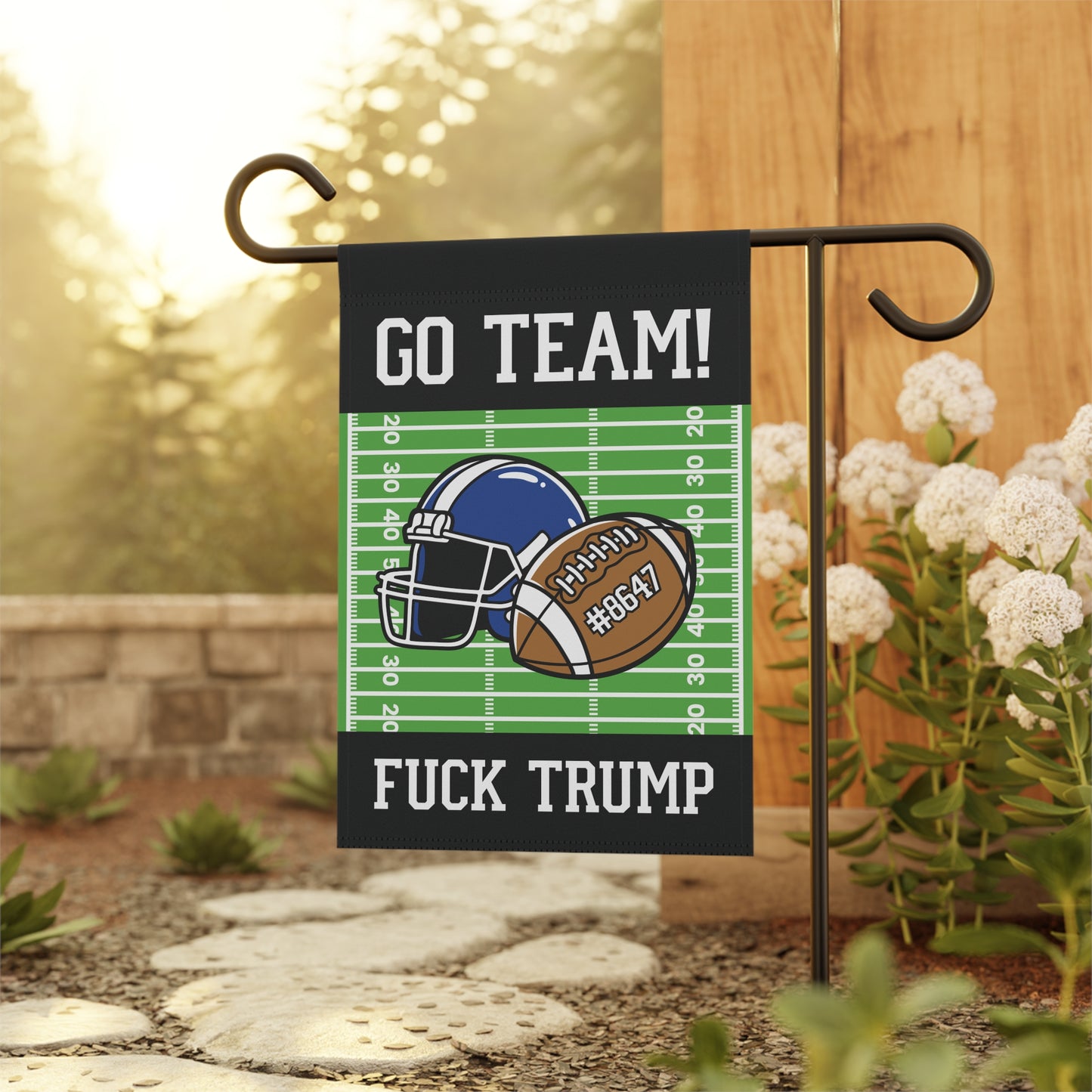 Go Team F*ck Trump Football Garden Flag