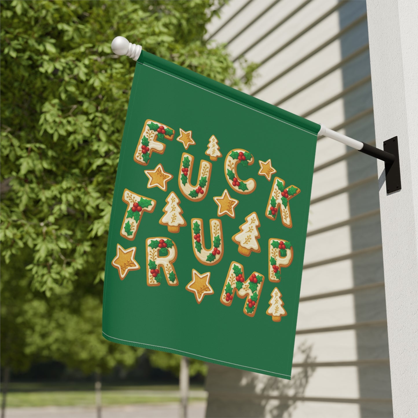 Subtle F*ck Trump Christmas Cookie Garden Flag