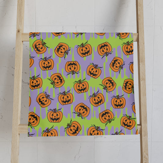 Subtle F*ck Trump Jack-O-Lantern Slime Hand Towel