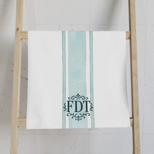 Blue FDT Monogrammed Hand Towel