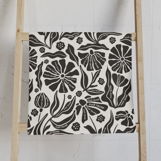 Subtle F*ck Trump Modern Flower Hand Towel