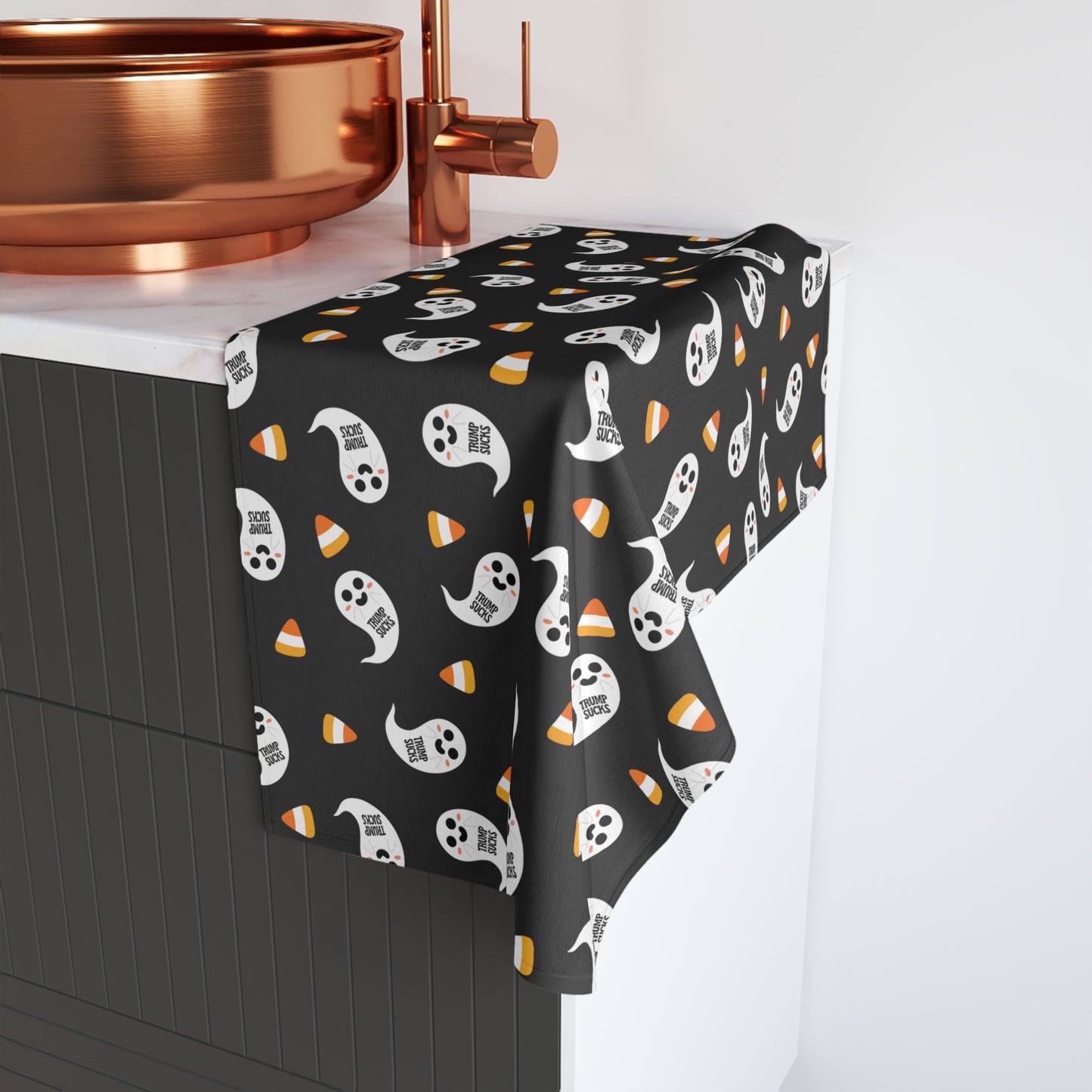 Subtle Trump Sucks Halloween Ghost Hand Towel