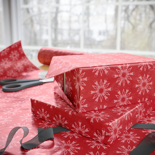 Subtle F*ck Trump Red Snowflake Wrapping Paper