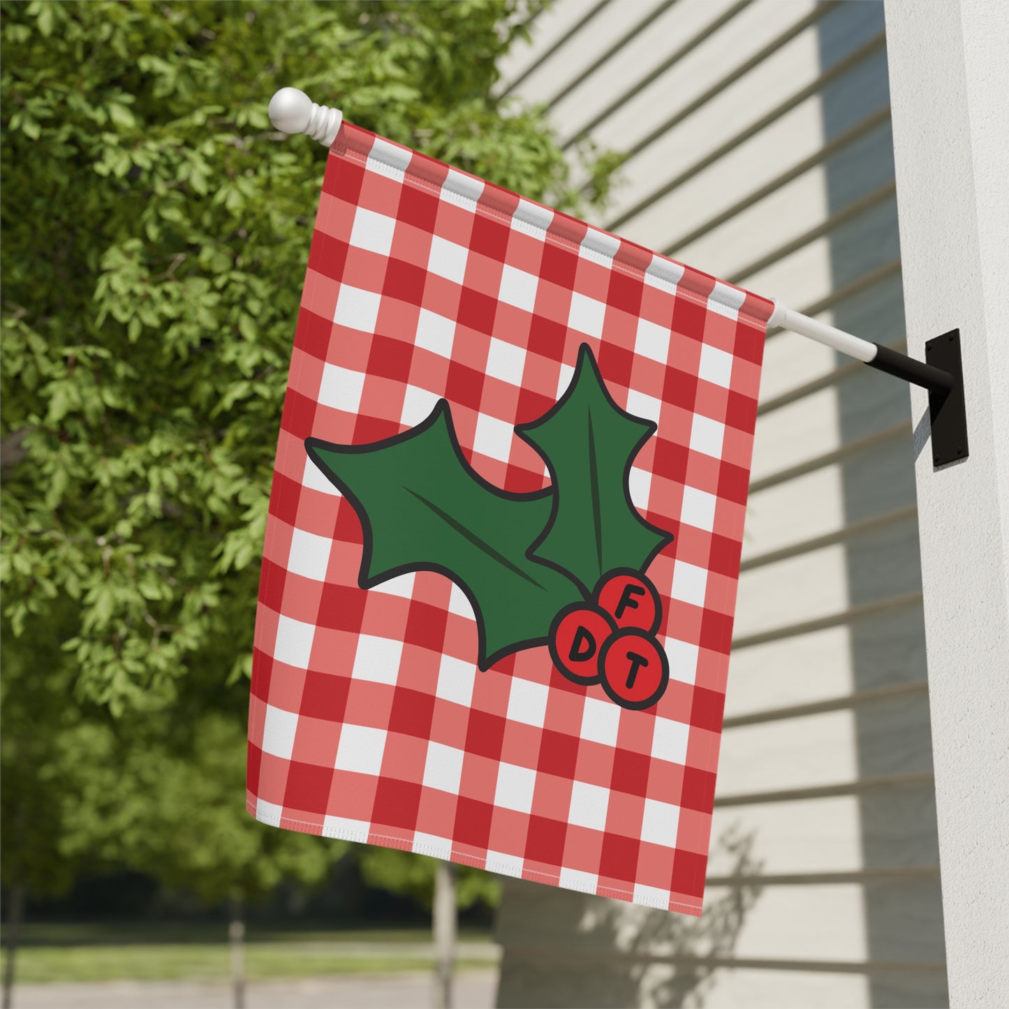 Subtle FDT Christmas Holly Garden Flag