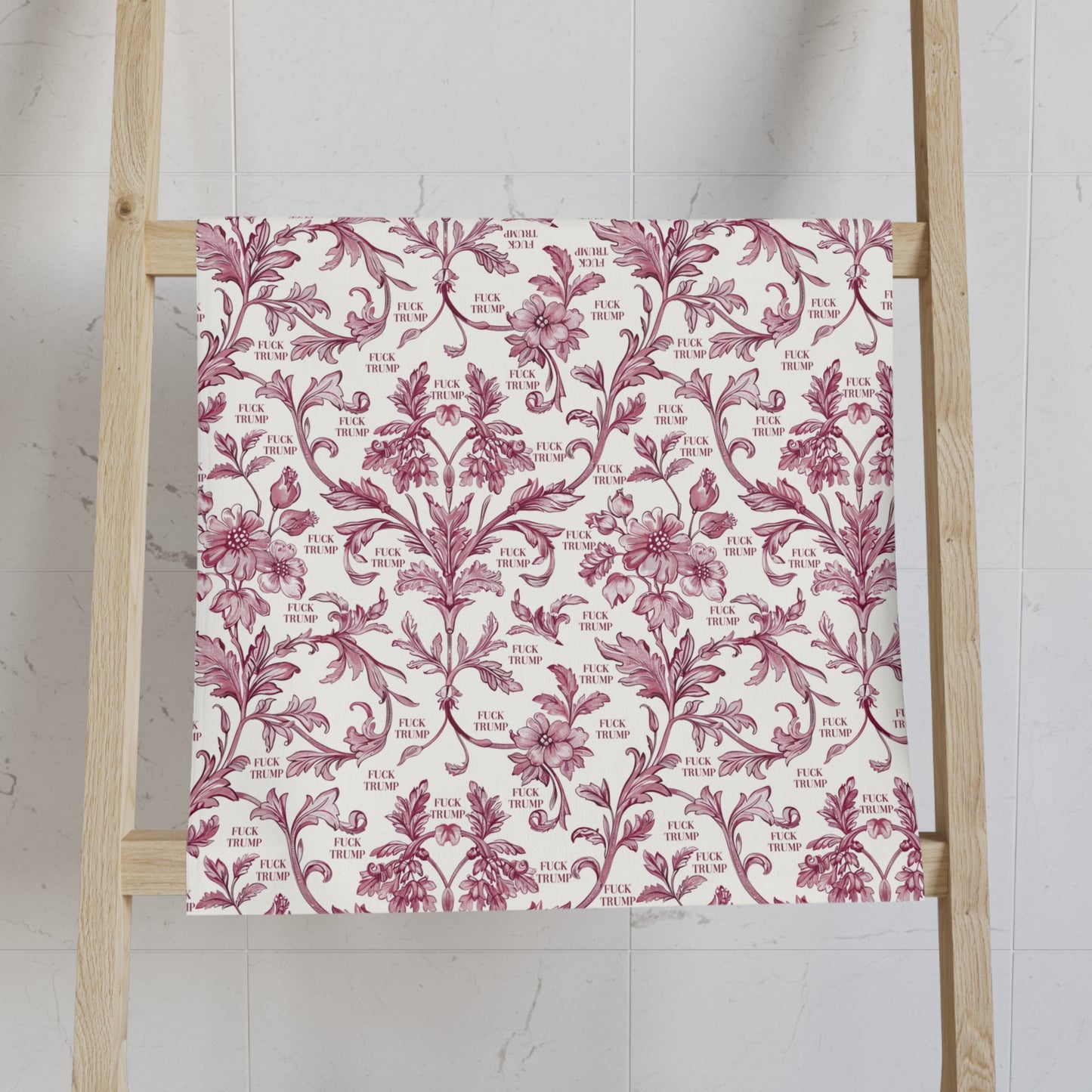 Subtle F*ck Trump Magenta Toile Hand Towel
