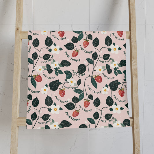 Classic Strawberry F*ck Trump Hand Towel