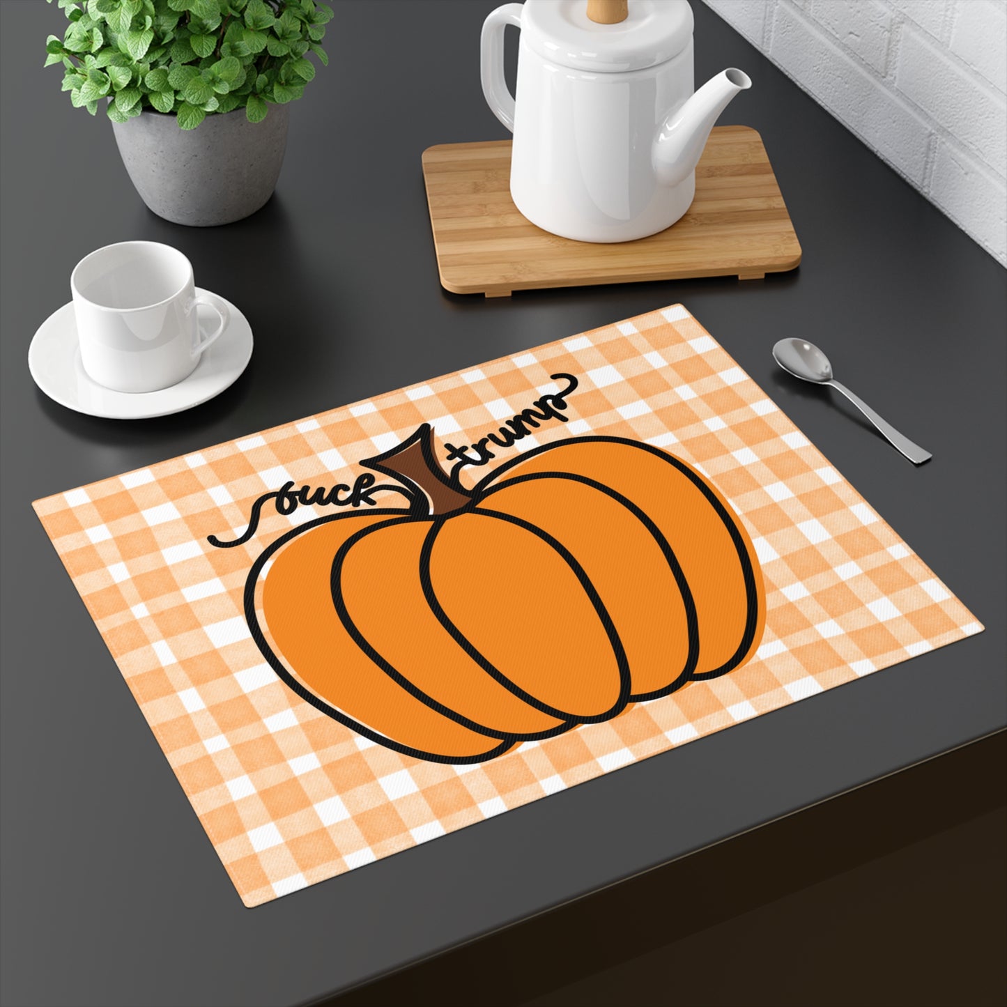 Subtle F*ck Trump Fall Pumpkin Placemat