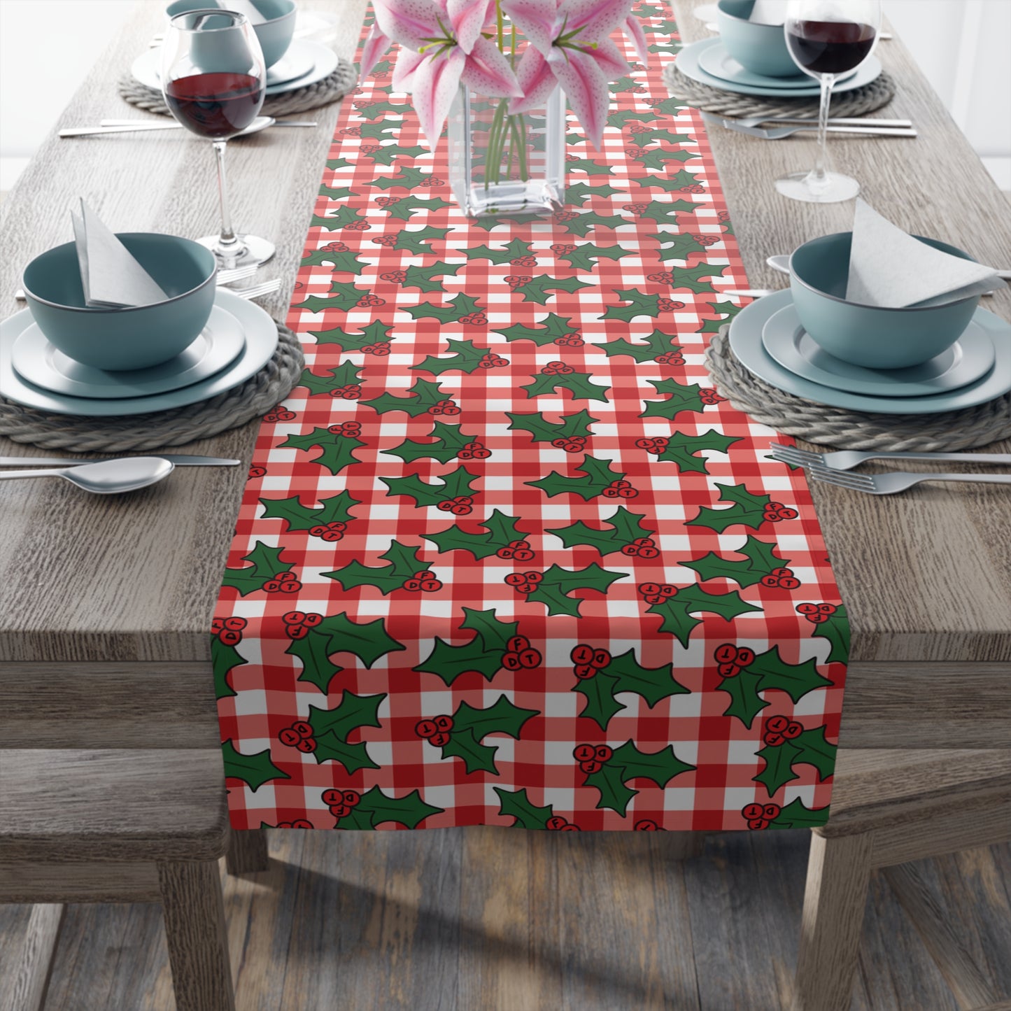 Subtle FDT Christmas Holly Table Runner