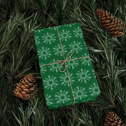 Subtle F*ck Trump Green Snowflake Wrapping Paper