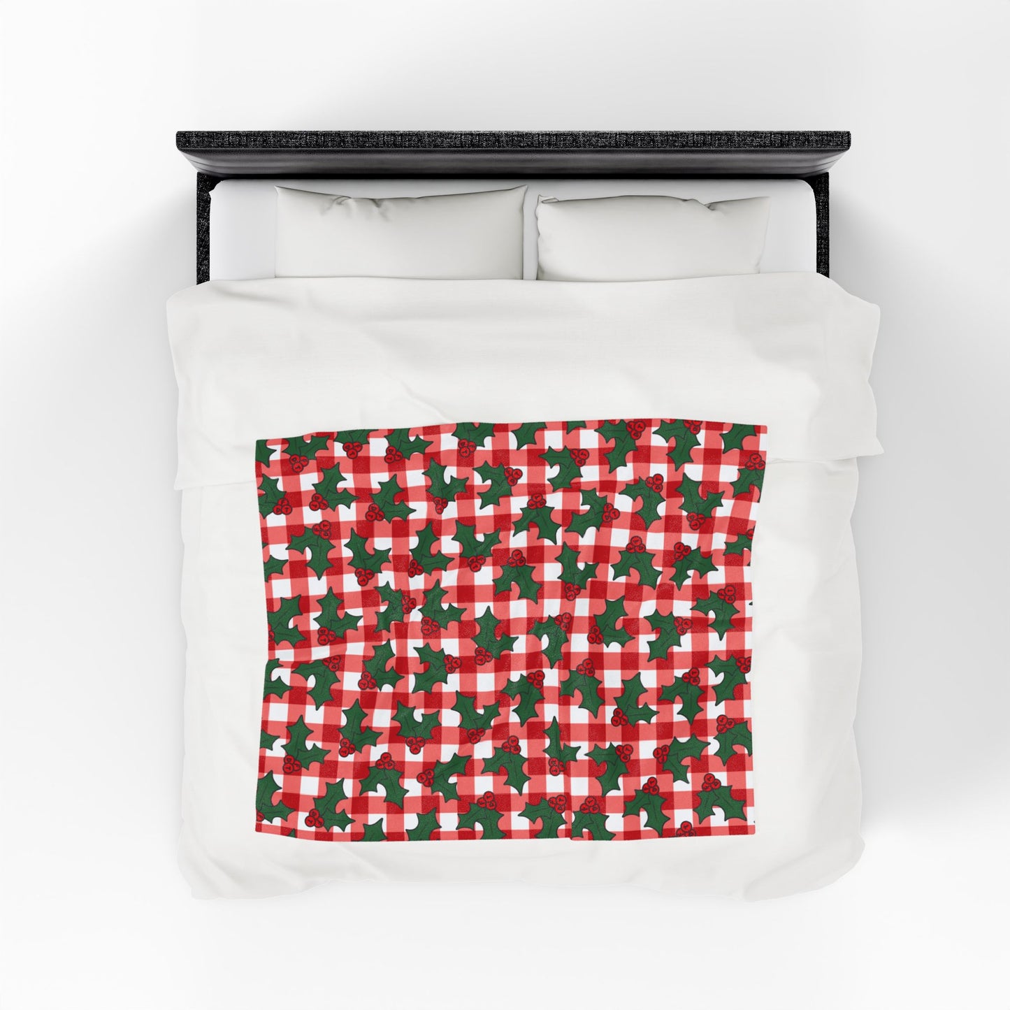 Subtle FDT Christmas Holly Velveteen Plush Blanket