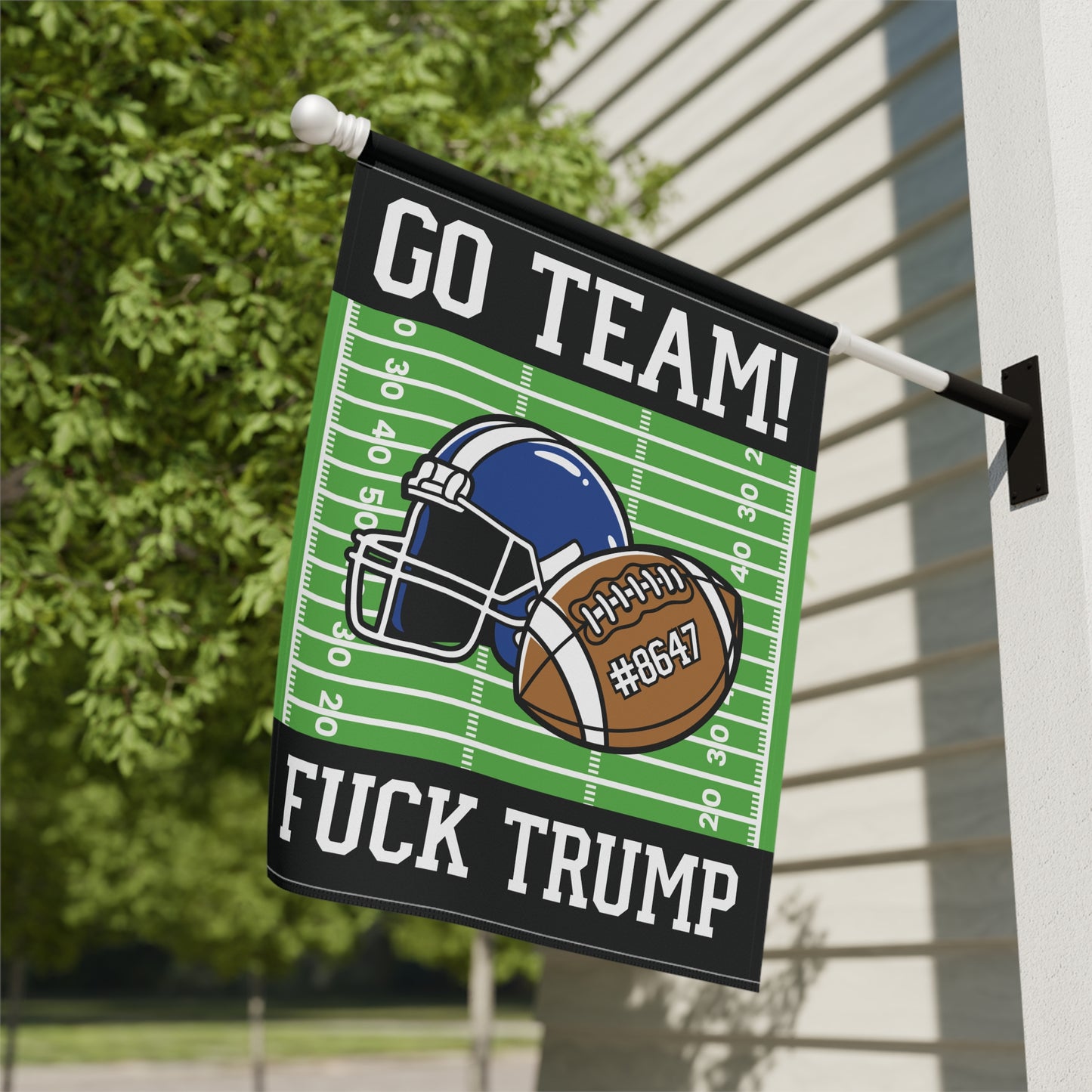 Go Team F*ck Trump Football Garden Flag