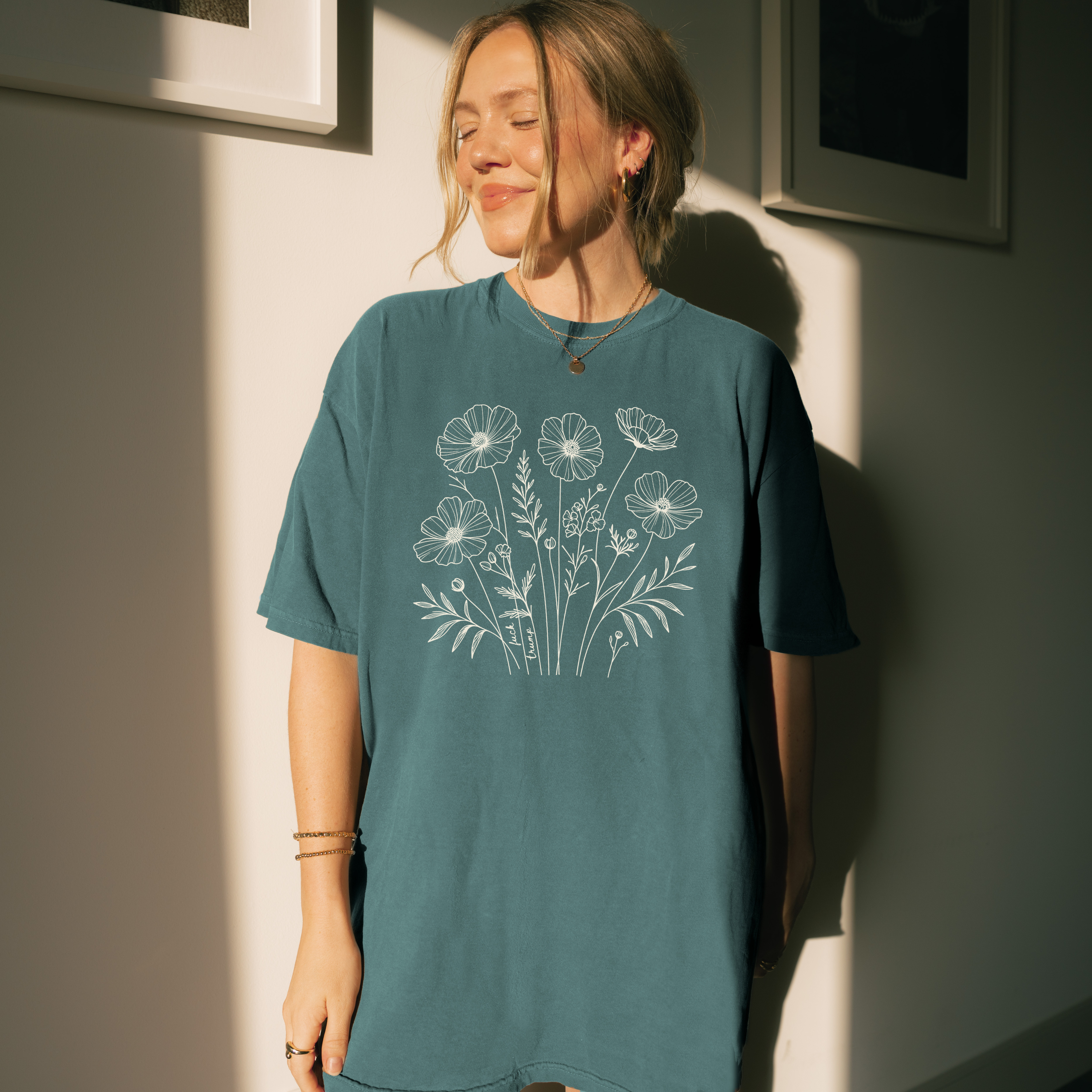 Subtle F*ck Trump Floral Sketch T-Shirt – Grateful Thread Co