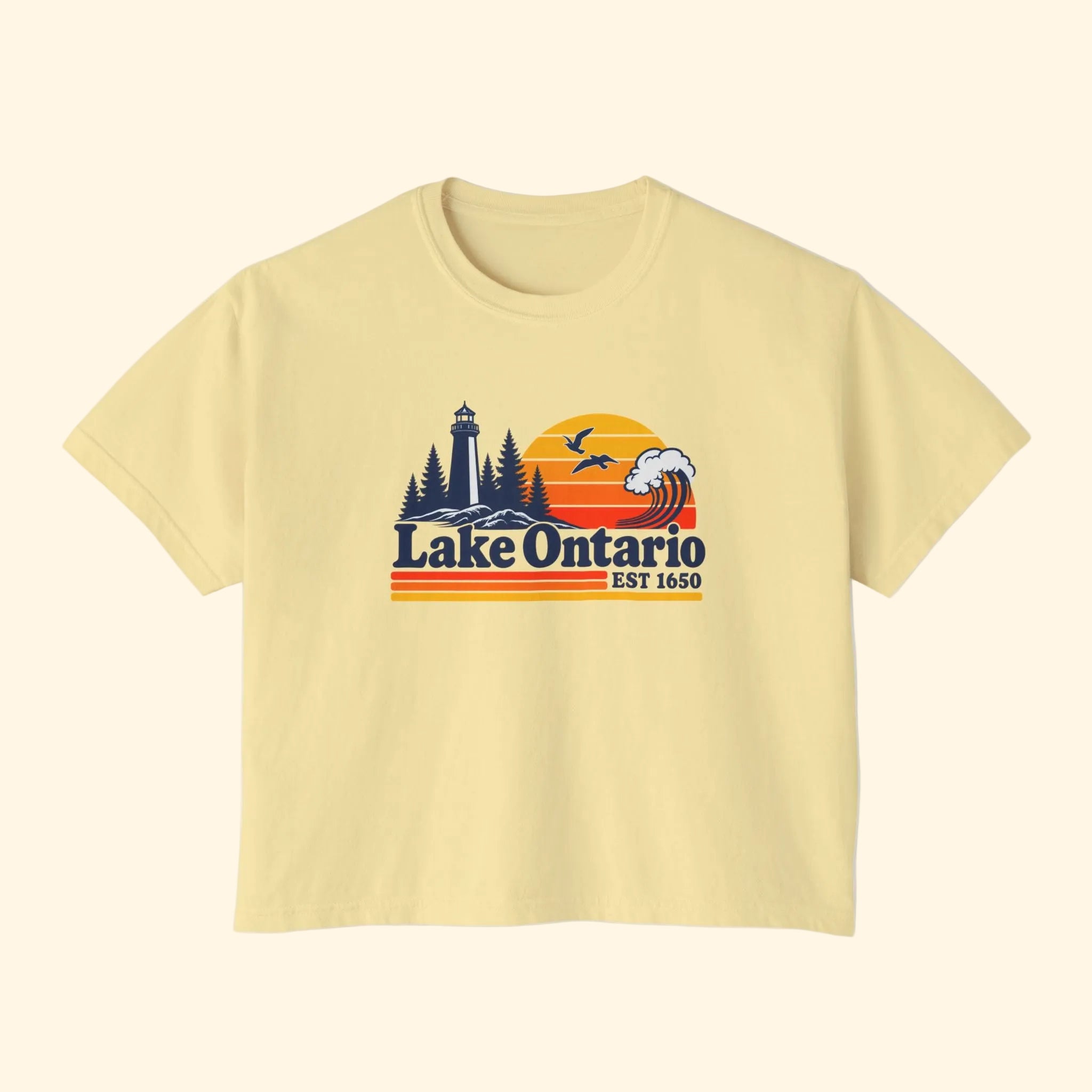 Retro Lake Ontario Cropped T-Shirt