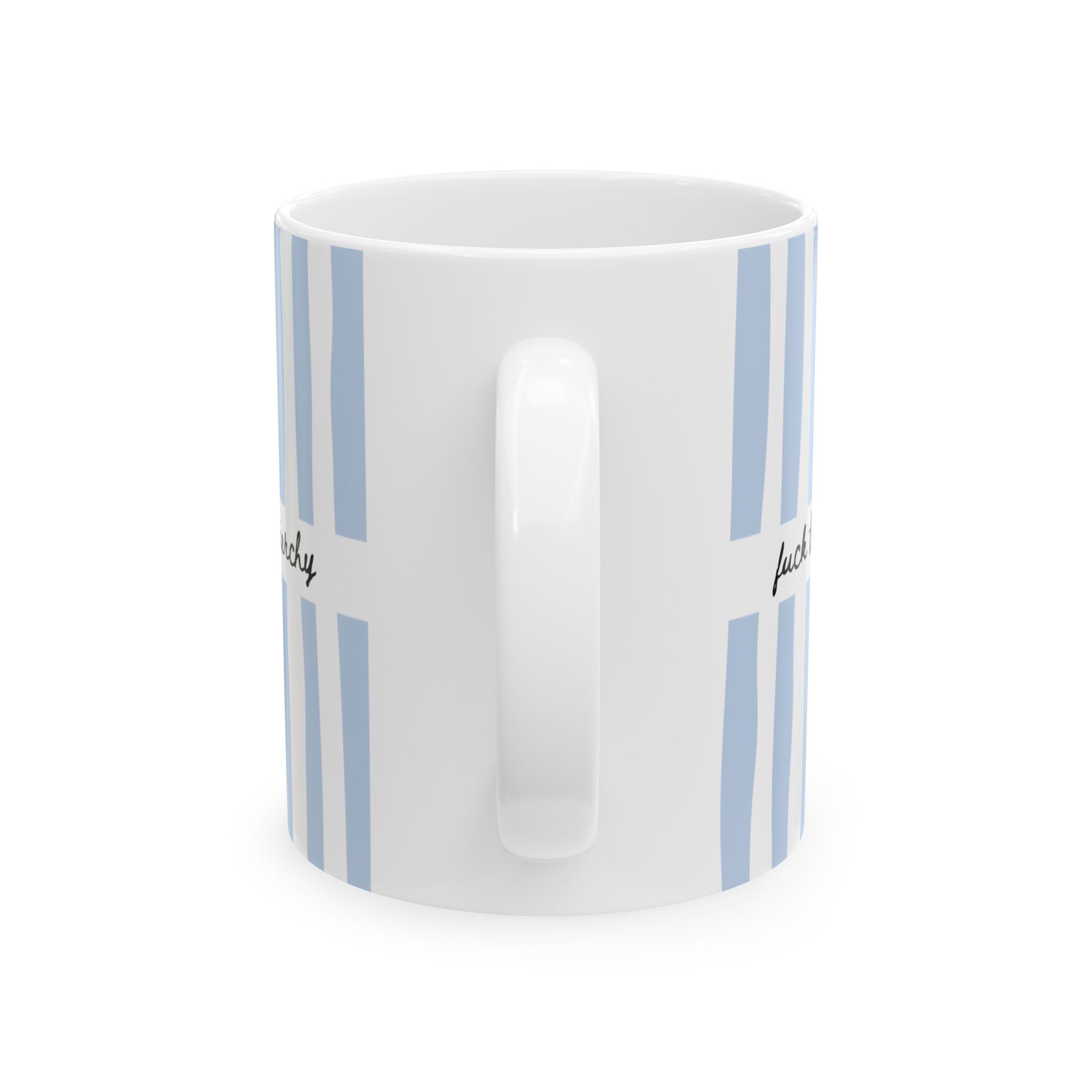 F*ck the Patriarchy Blue Striped Mug