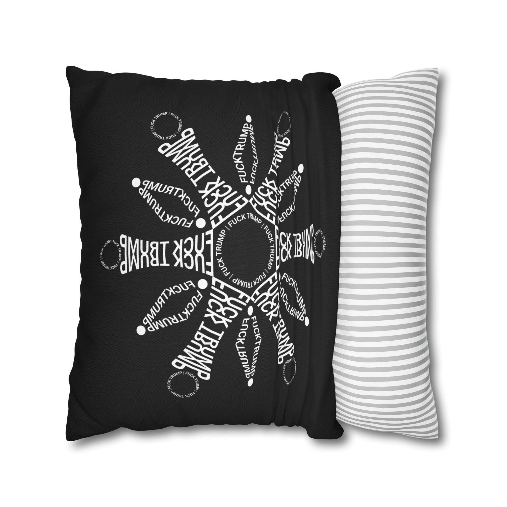 F*ck Trump Winter Snowflake Accent Pillow Cover