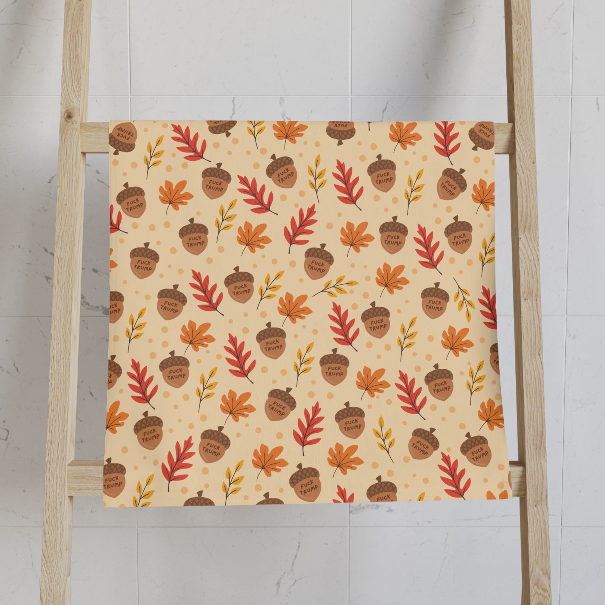 Subtle F*ck Trump Fall Acorns Hand Towel