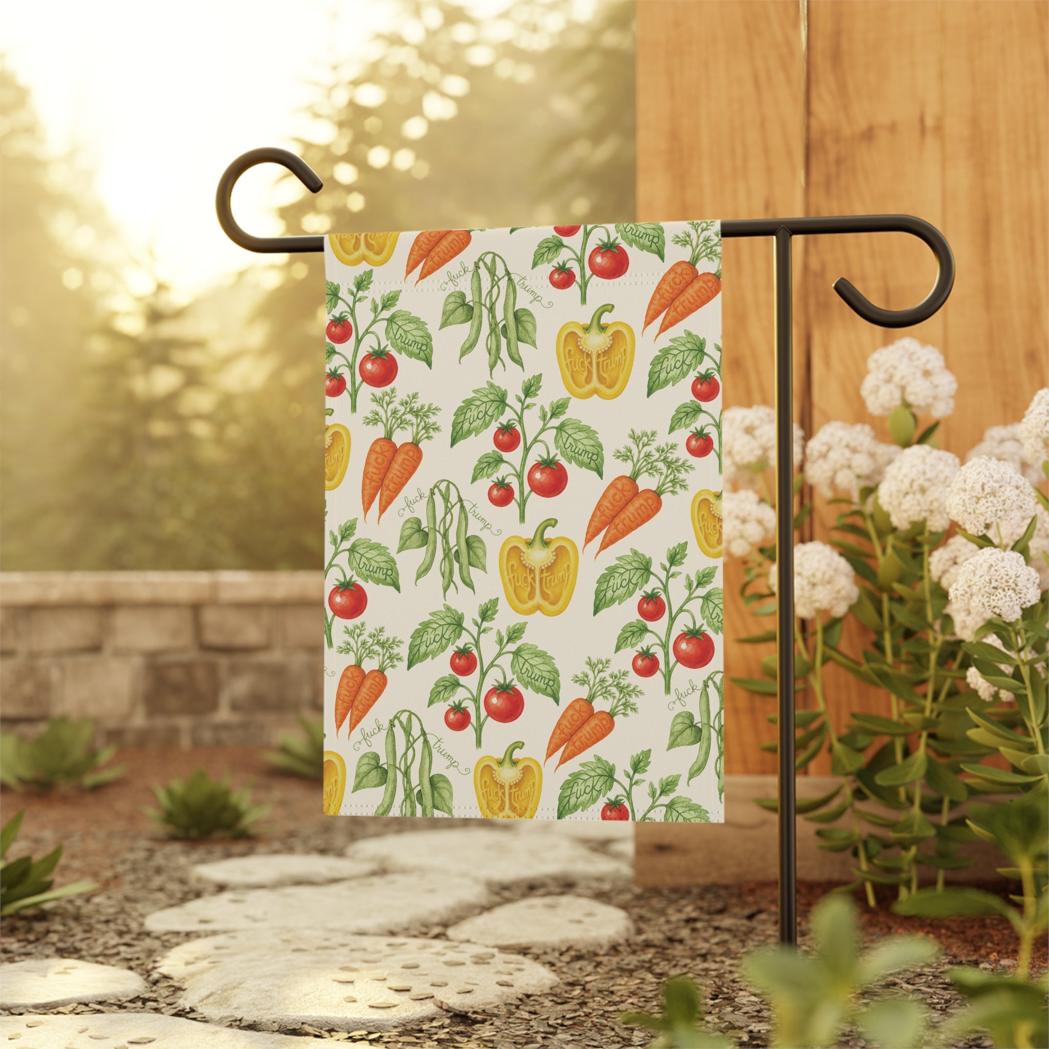 F*ck Trump Watercolor Vegetable Garden Flag