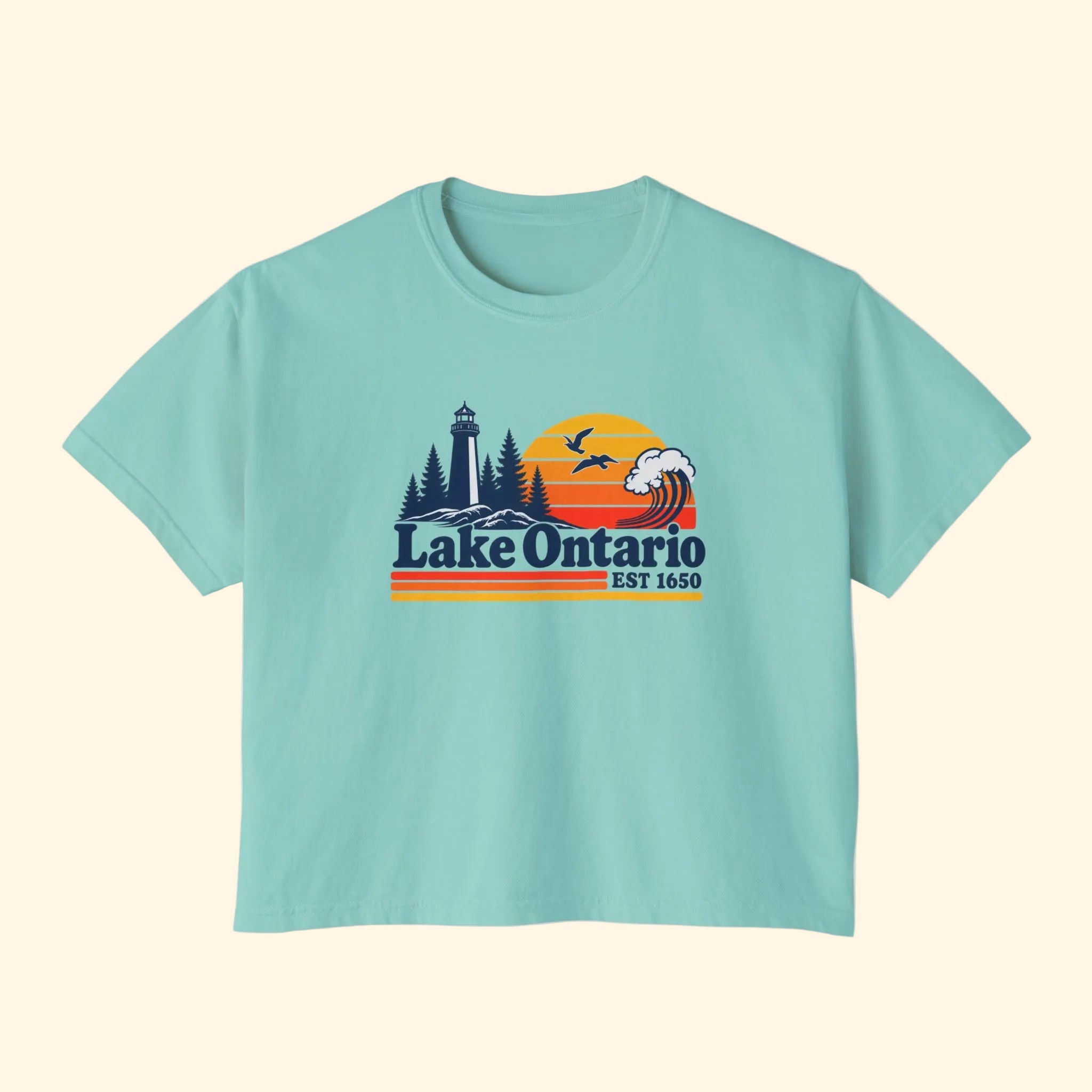 Retro Lake Ontario Cropped T-Shirt