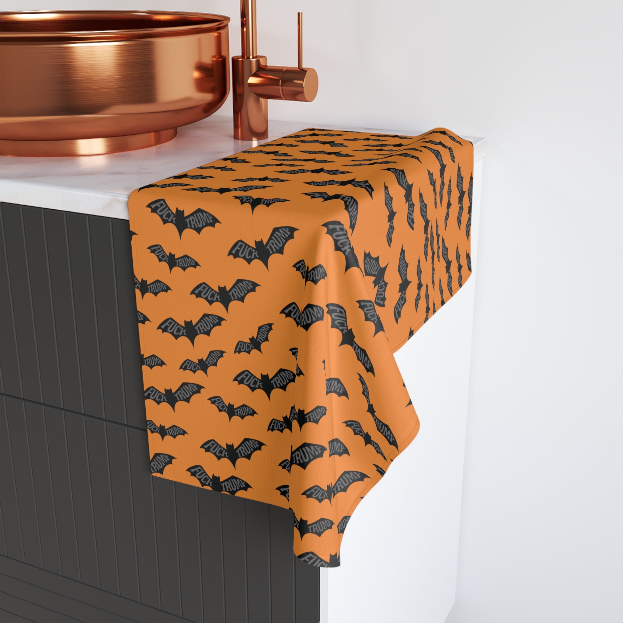 Subtle F*ck Trump Spooky Bats Hand Towel