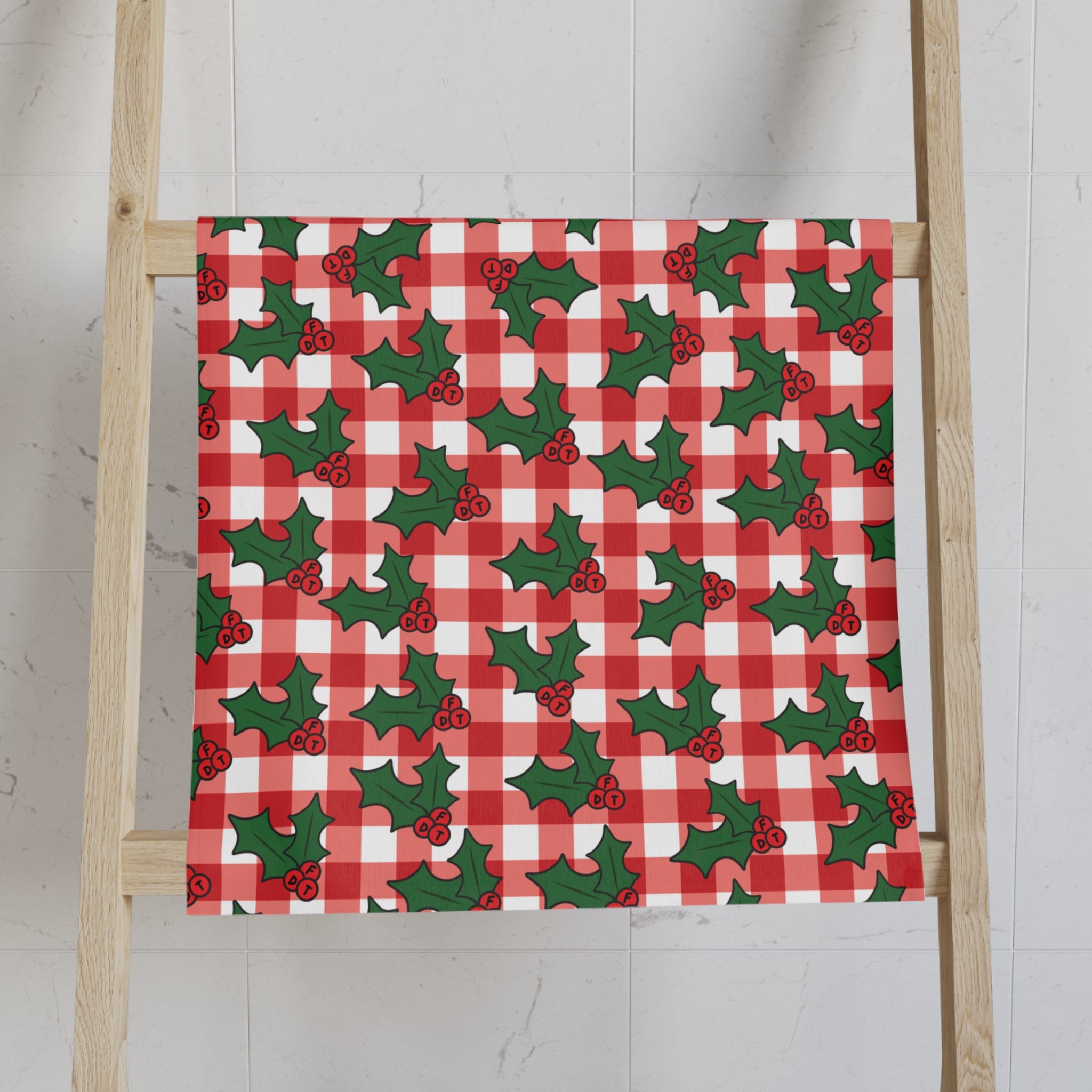 Subtle FDT Christmas Holly Hand Towel