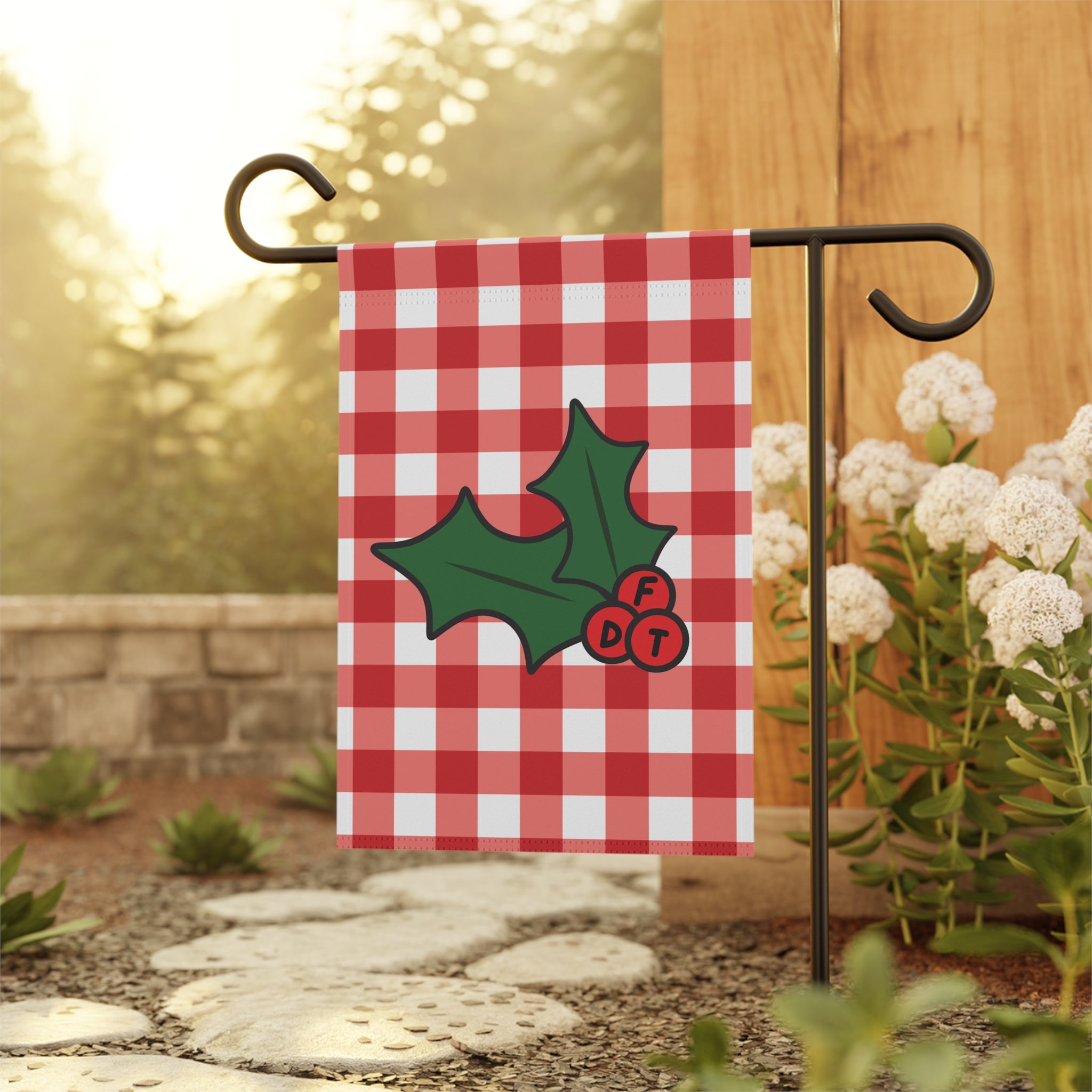 Subtle FDT Christmas Holly Garden Flag