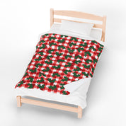 Subtle FDT Christmas Holly Velveteen Plush Blanket