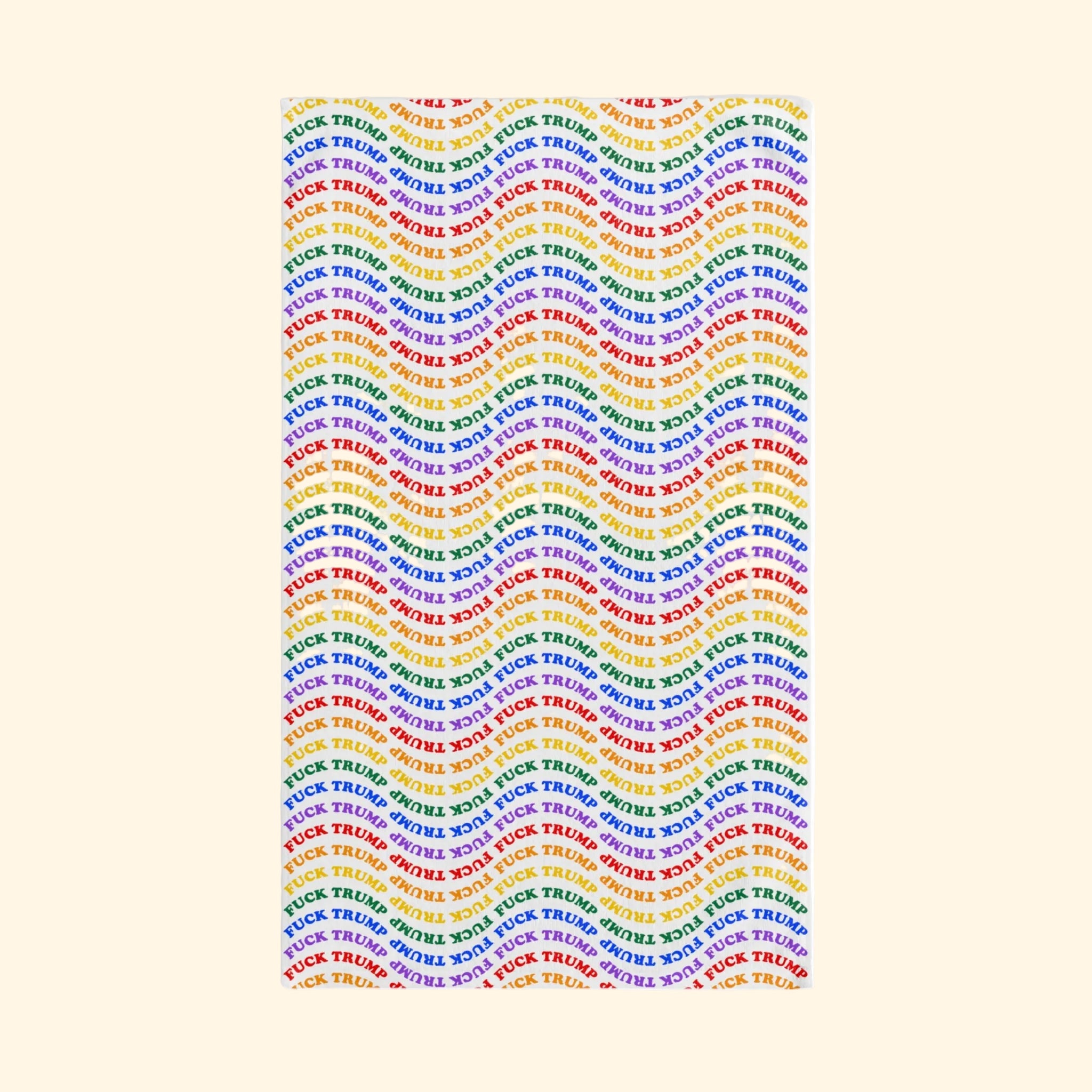 F*ck Trump Rainbow Wave Pride Hand Towel