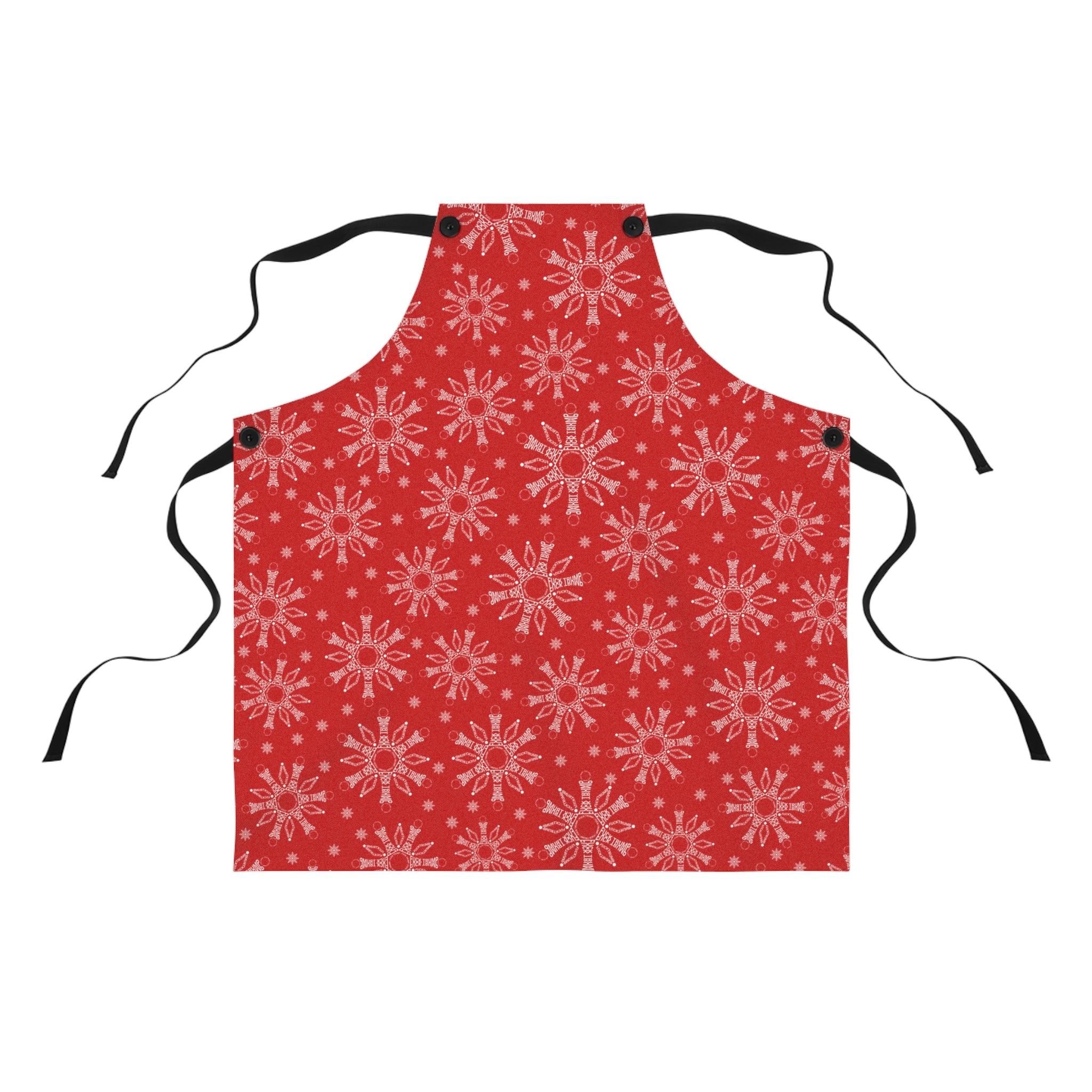 Subtle F*ck Trump Red Winter Snowflakes Cooking Apron