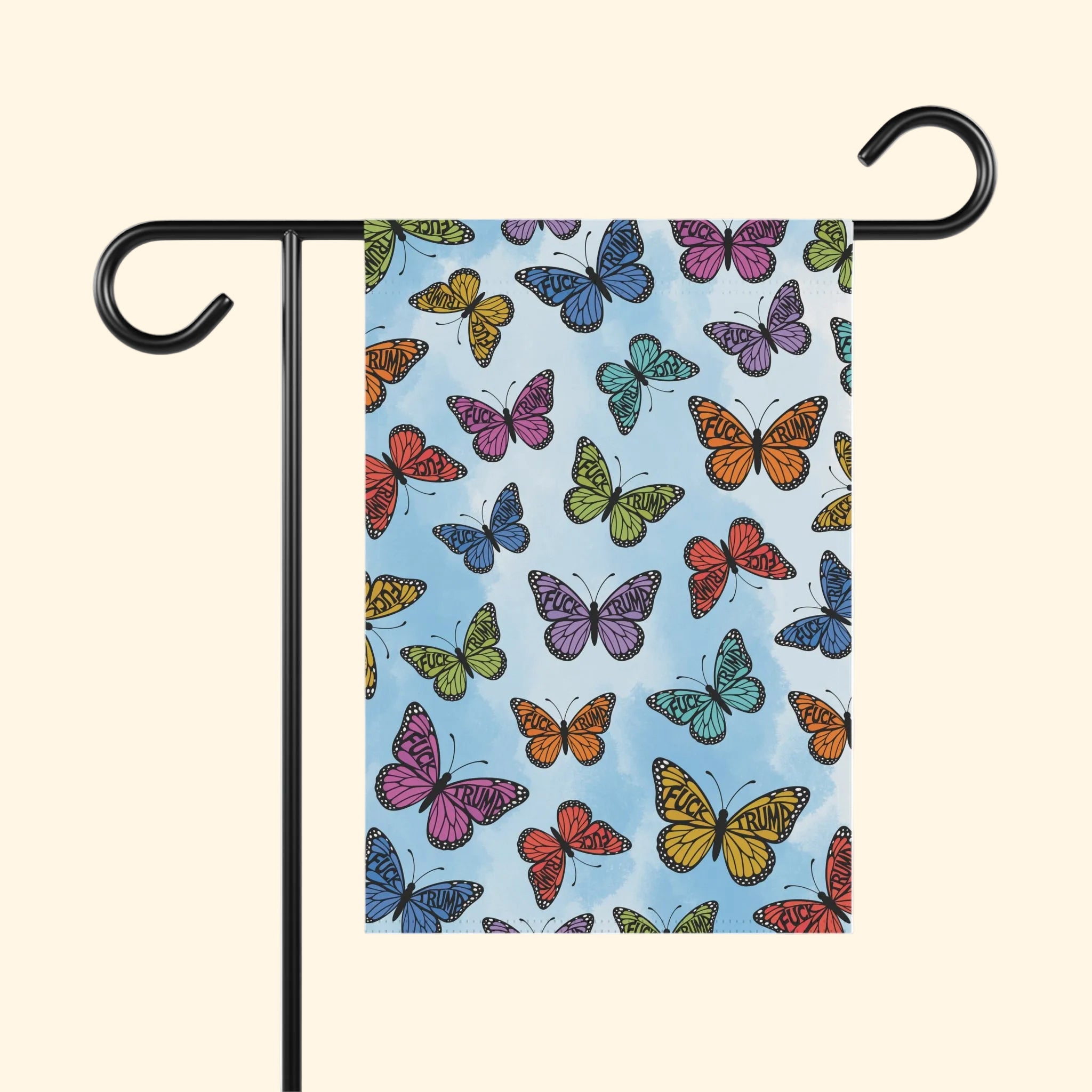 F*ck Trump Rainbow Butterflies Garden Flag