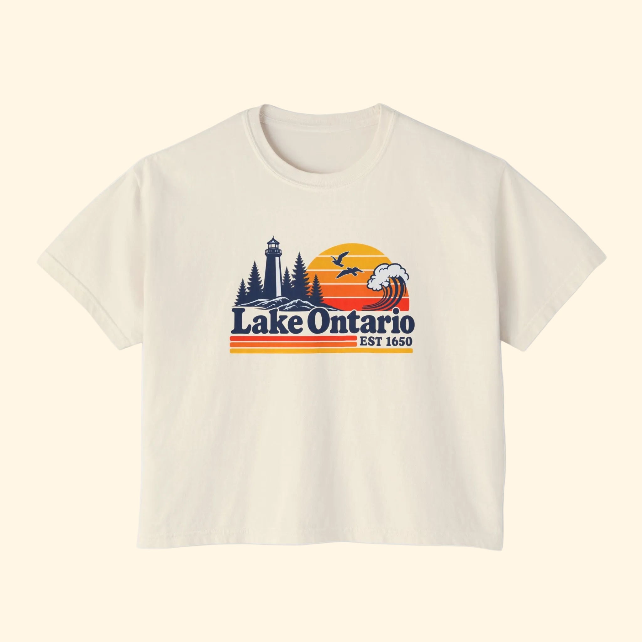 Retro Lake Ontario Cropped T-Shirt