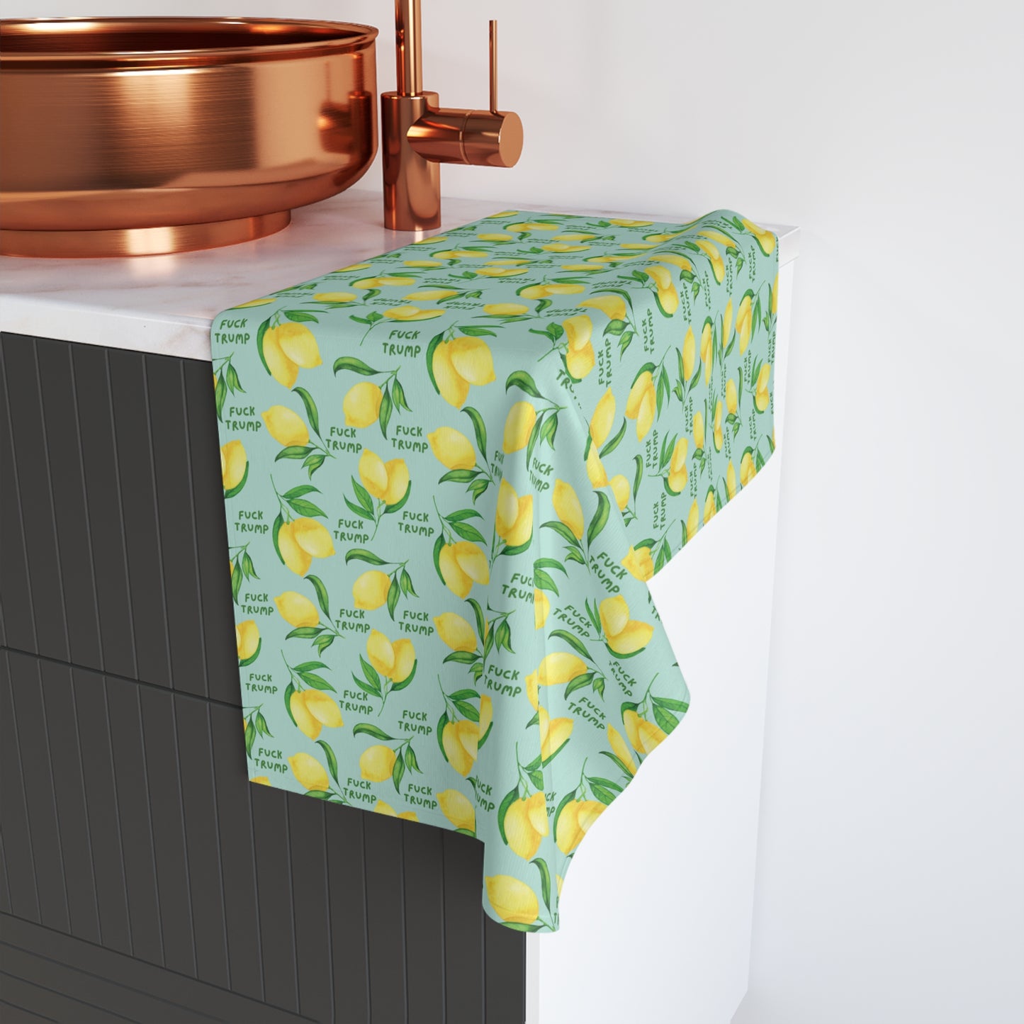 Subtle F*ck Trump Fresh Lemon Hand Towel