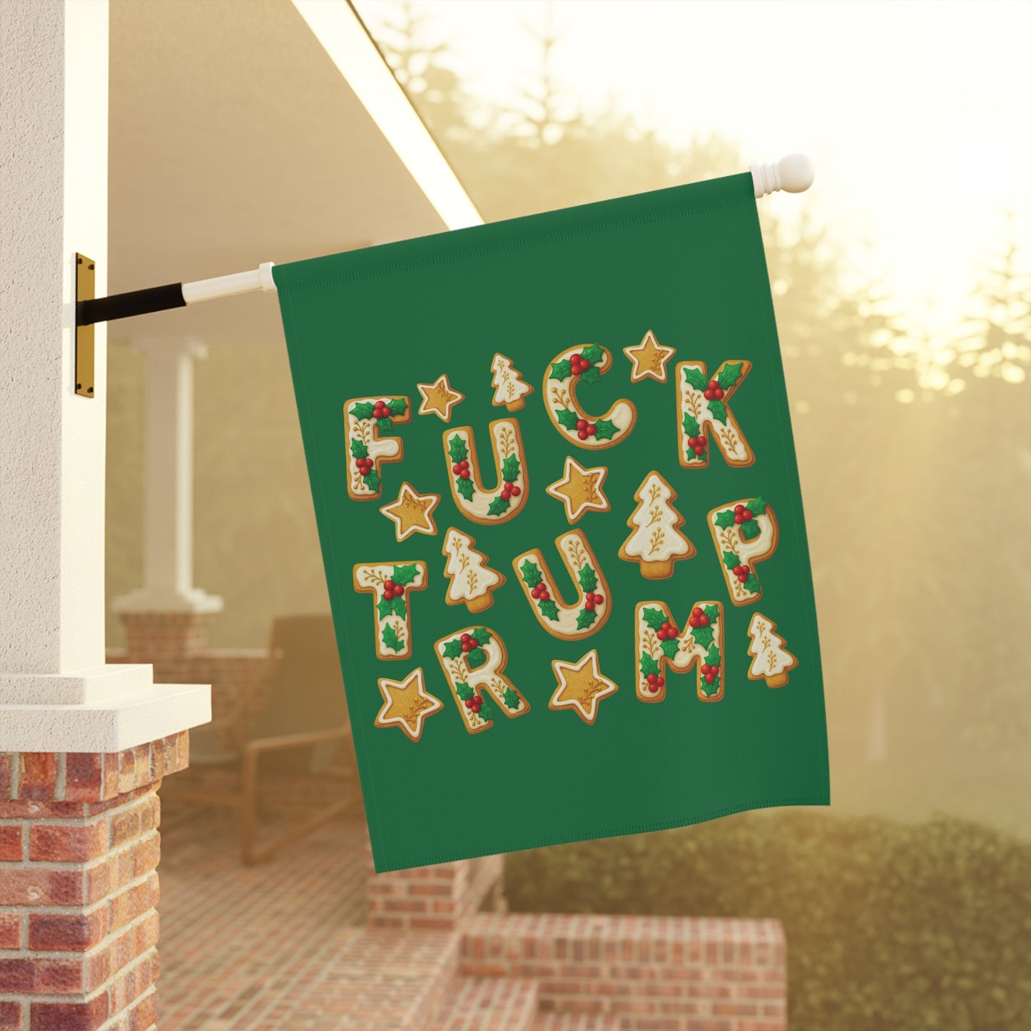 Subtle F*ck Trump Christmas Cookie Garden Flag