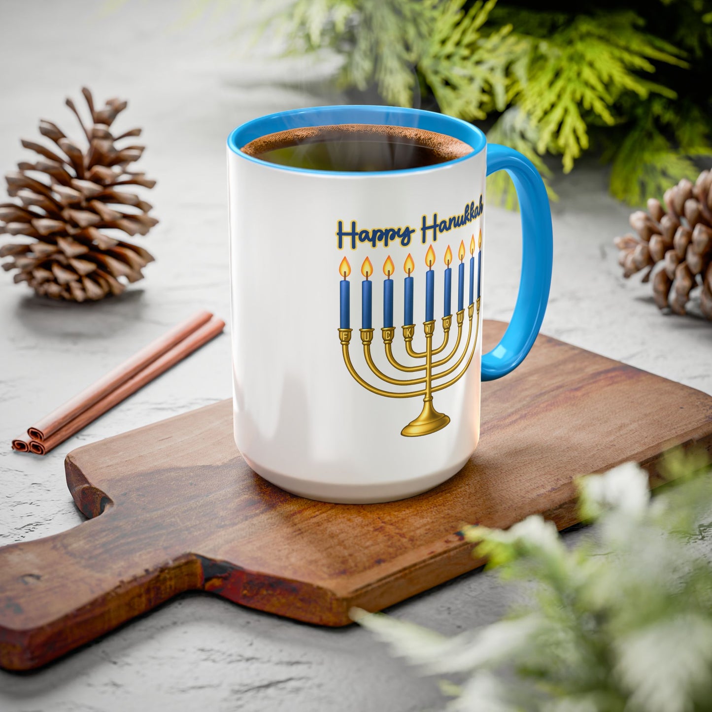 Subtle F*ck Trump Hanukkah Menorah Mug