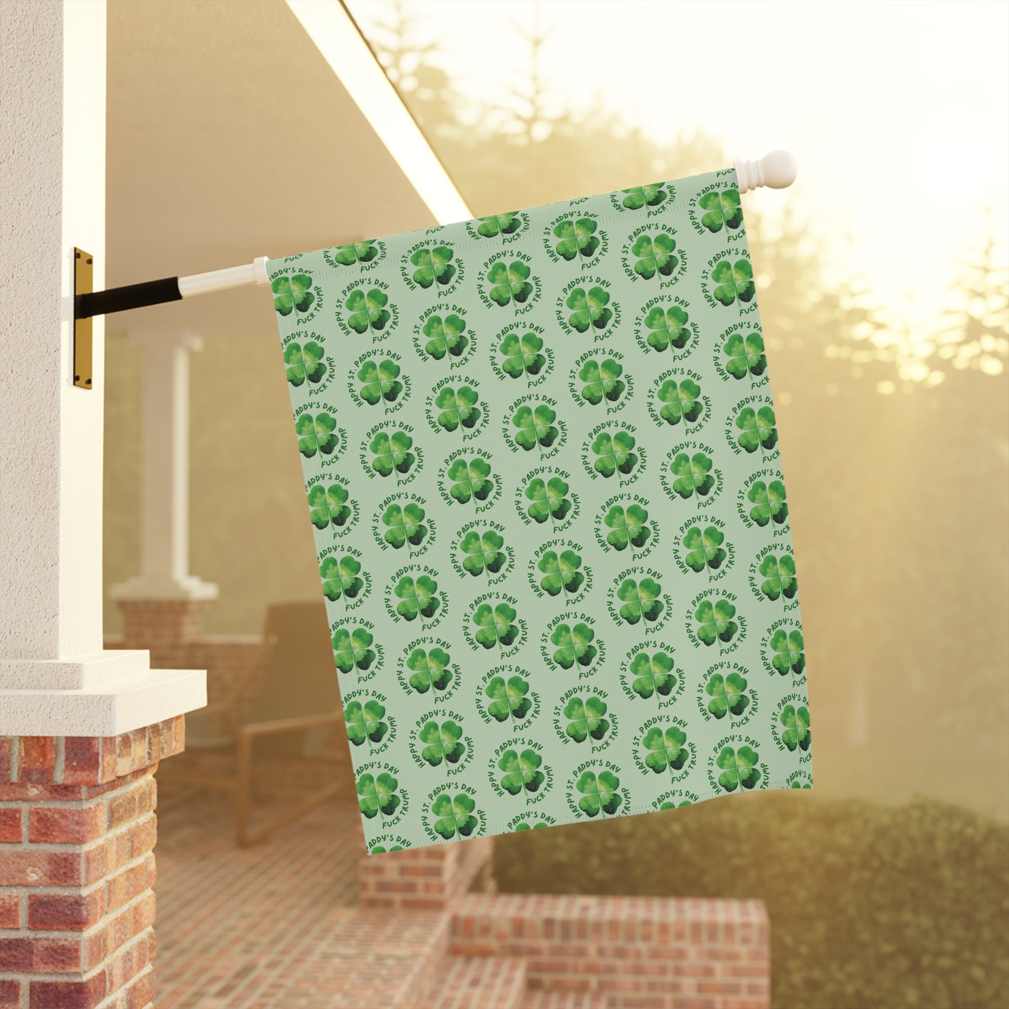 F*ck Trump St. Paddy's Day Shamrock Garden Flag
