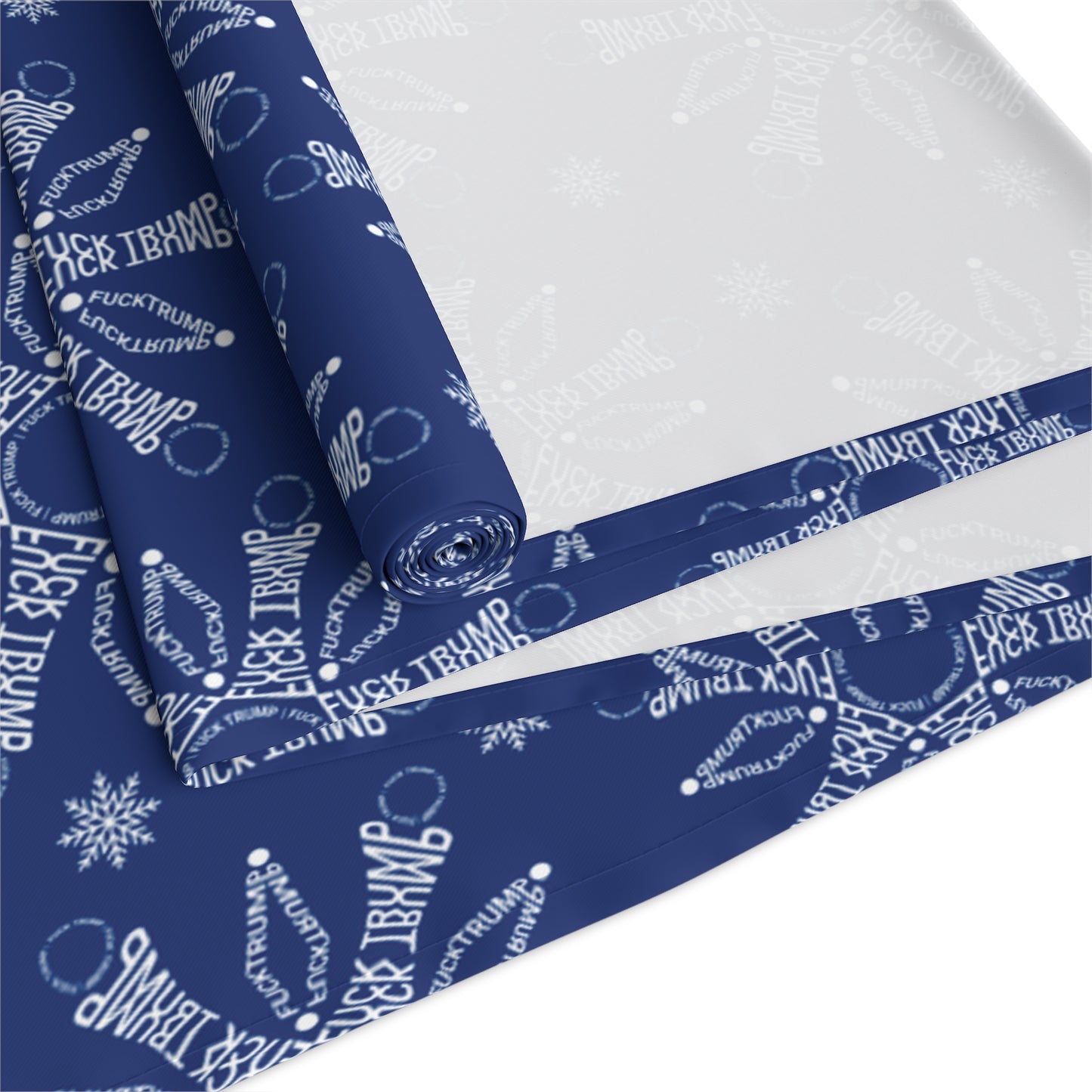 Subtle F*ck Trump Navy Snowflake Table Runner