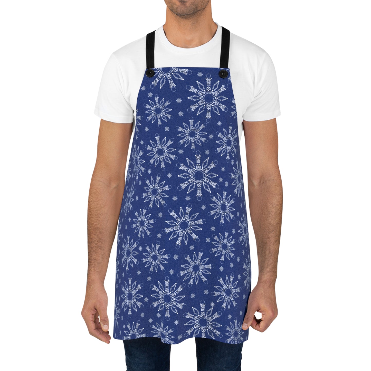 Subtle F*ck Trump Blue Winter Snowflakes Cooking Apron