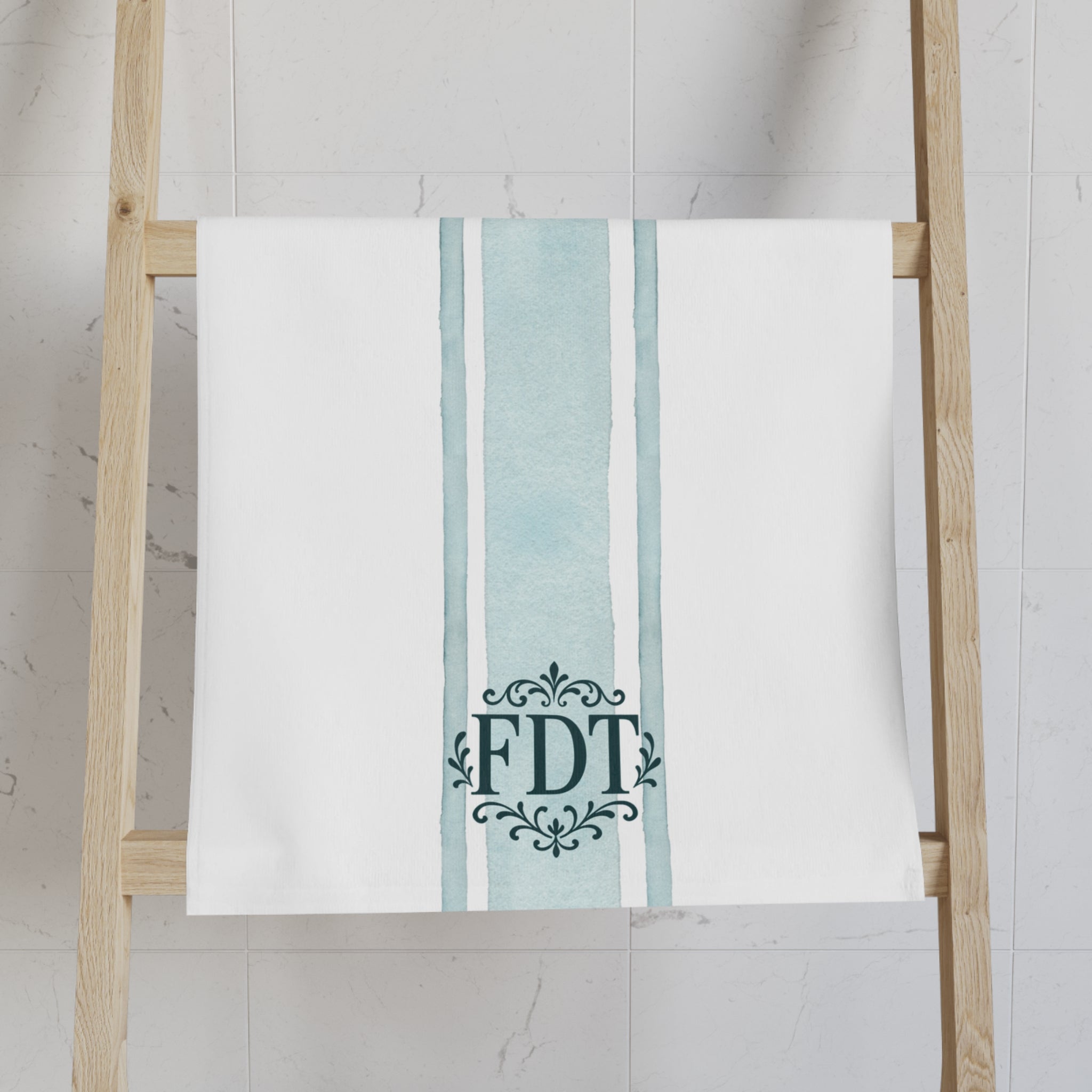 Blue FDT Monogrammed Hand Towel