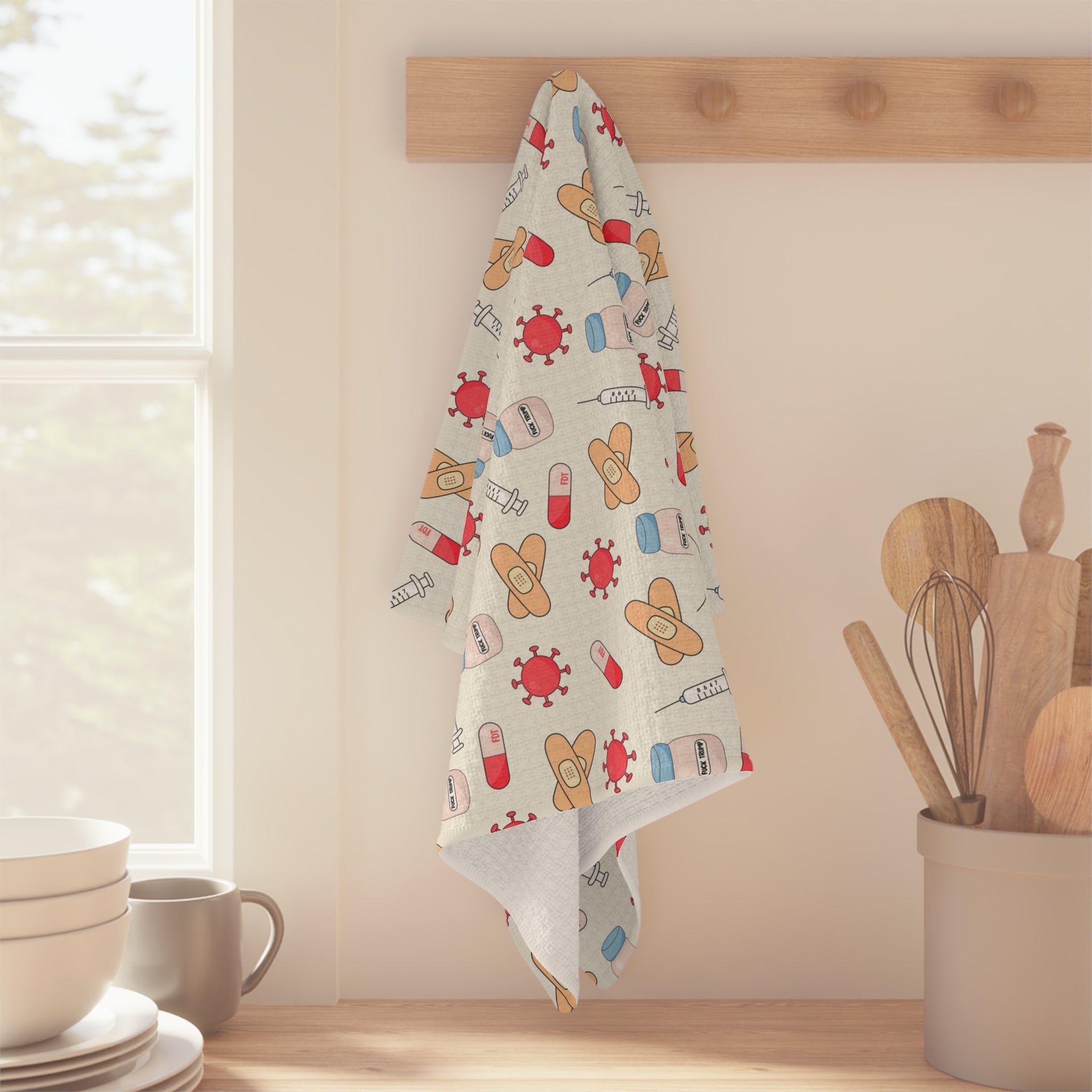 F*ck Trump Medical Supplies Waffle Weave Kitchen Towel