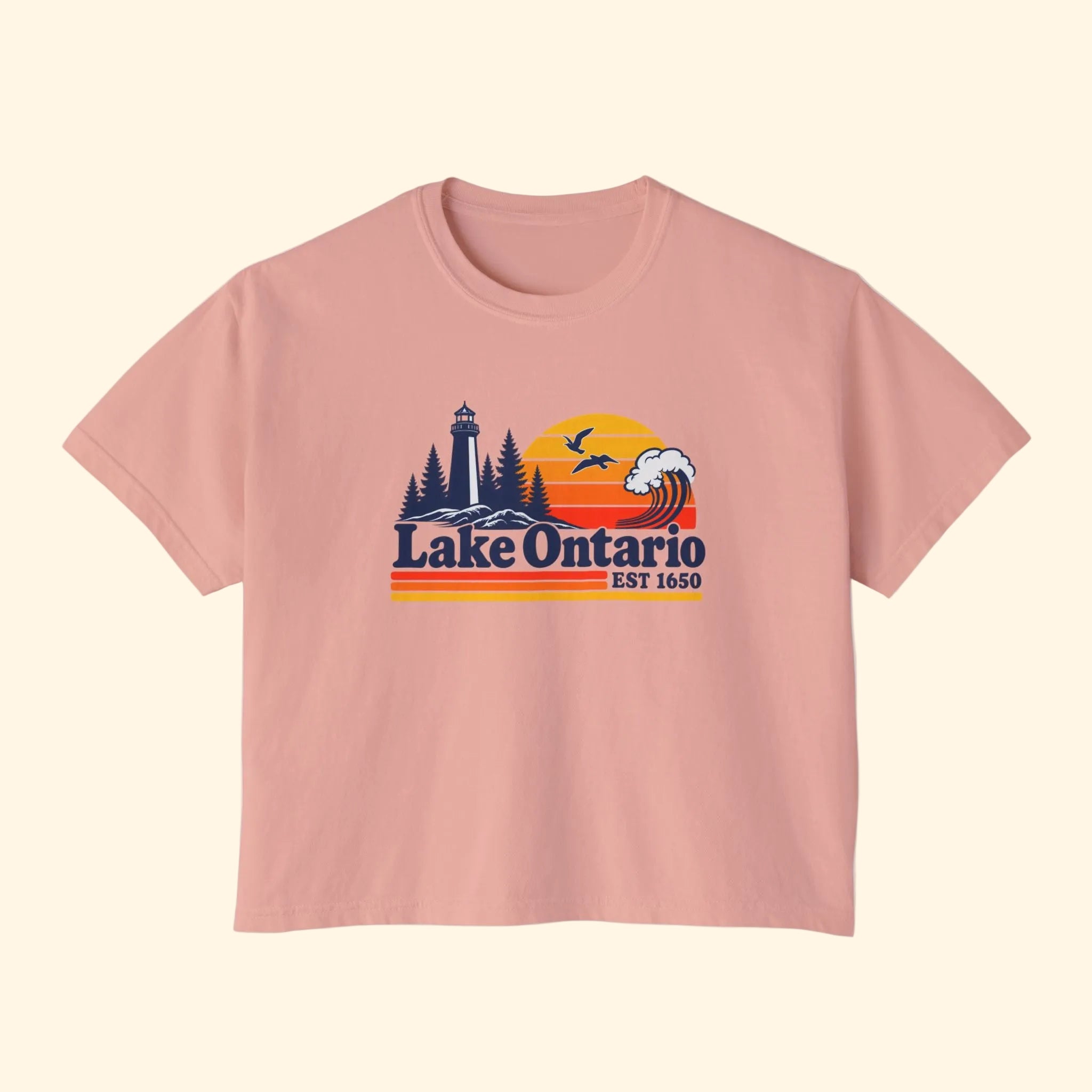 Retro Lake Ontario Cropped T-Shirt