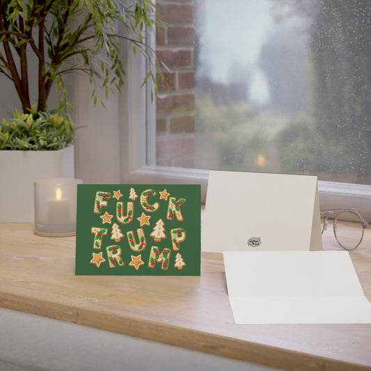 Subtle F*ck Trump Christmas Cookie Holiday Greeting Card