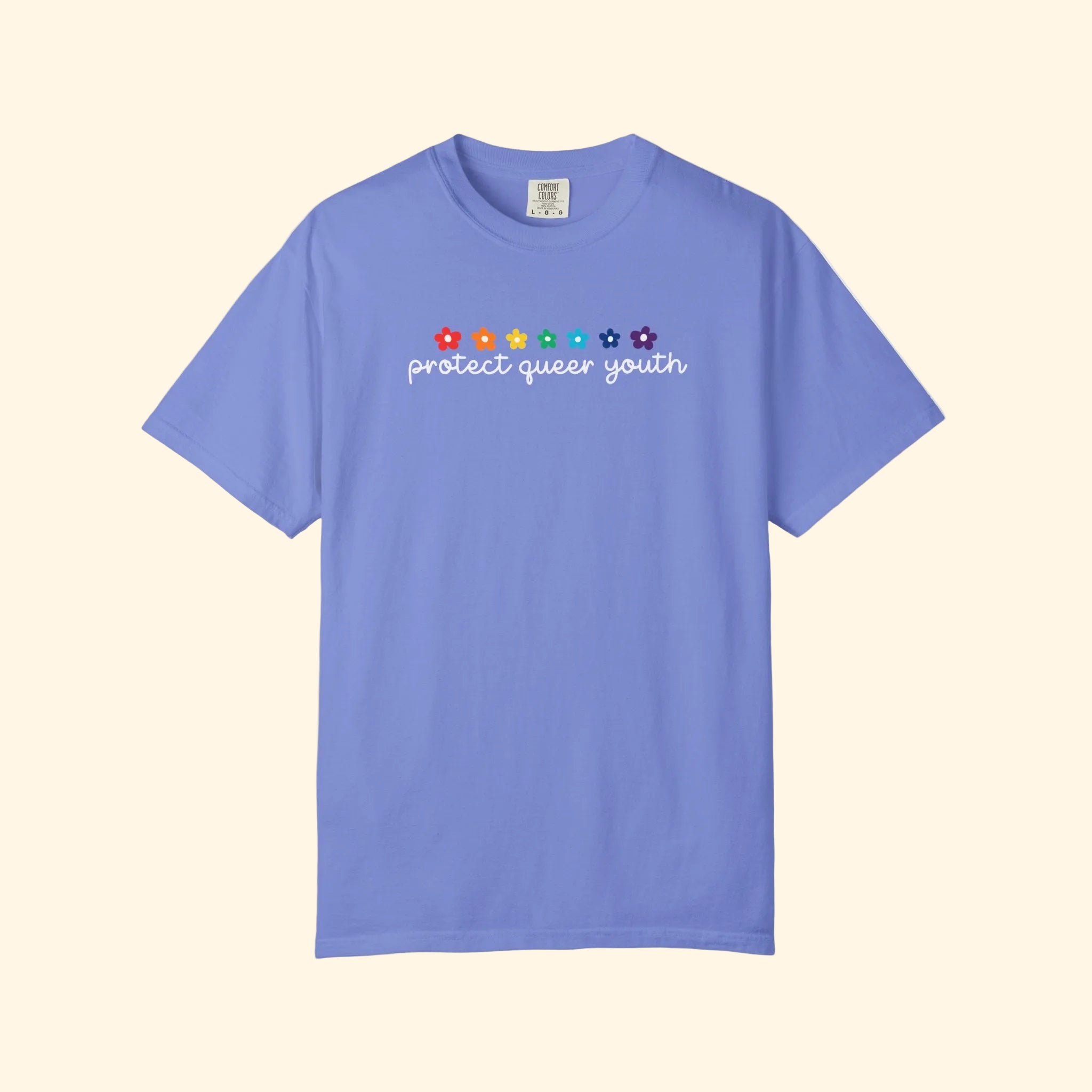 Protect Queer Youth Rainbow Flower T-Shirt
