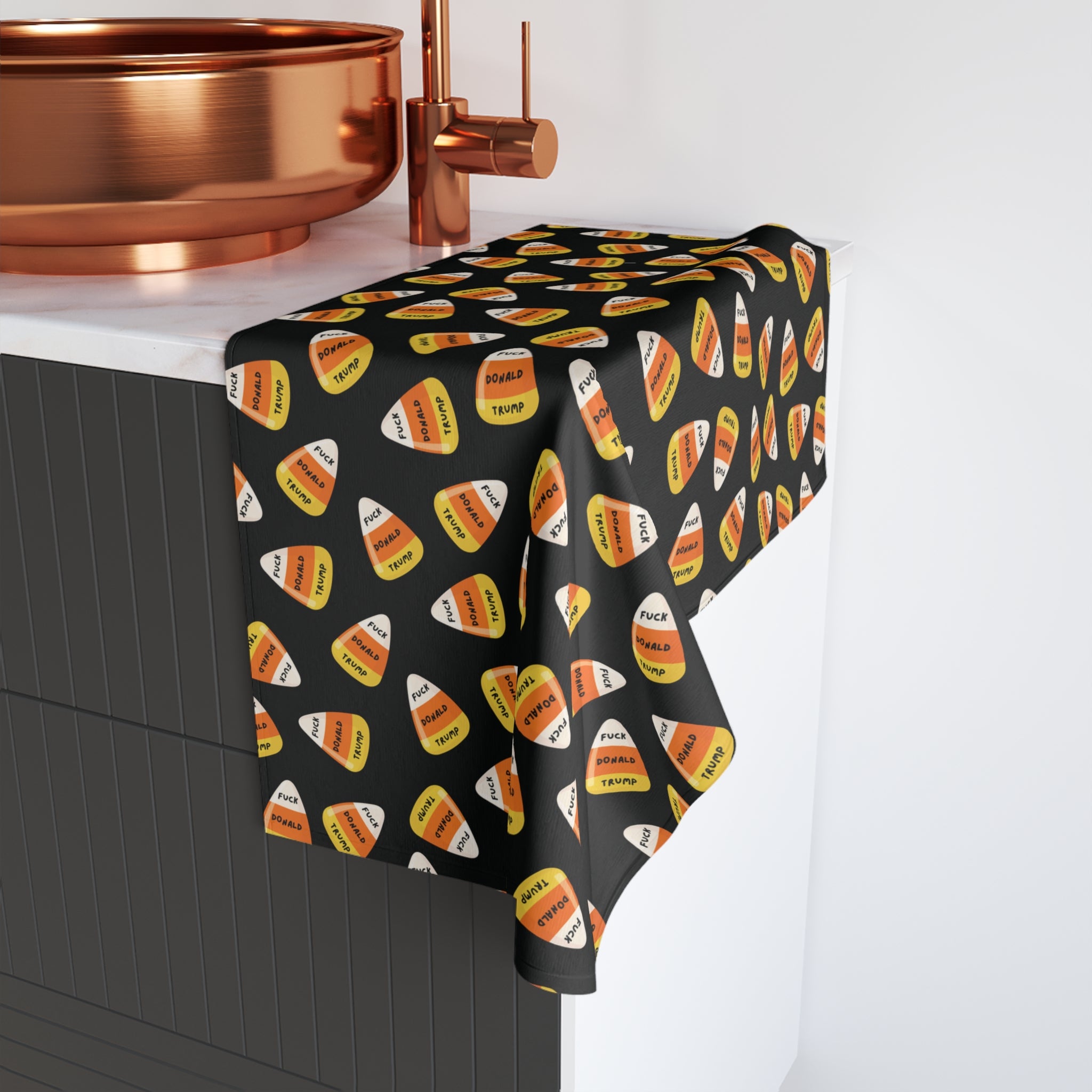 Subtle F*ck Trump Candy Corn Hand Towel