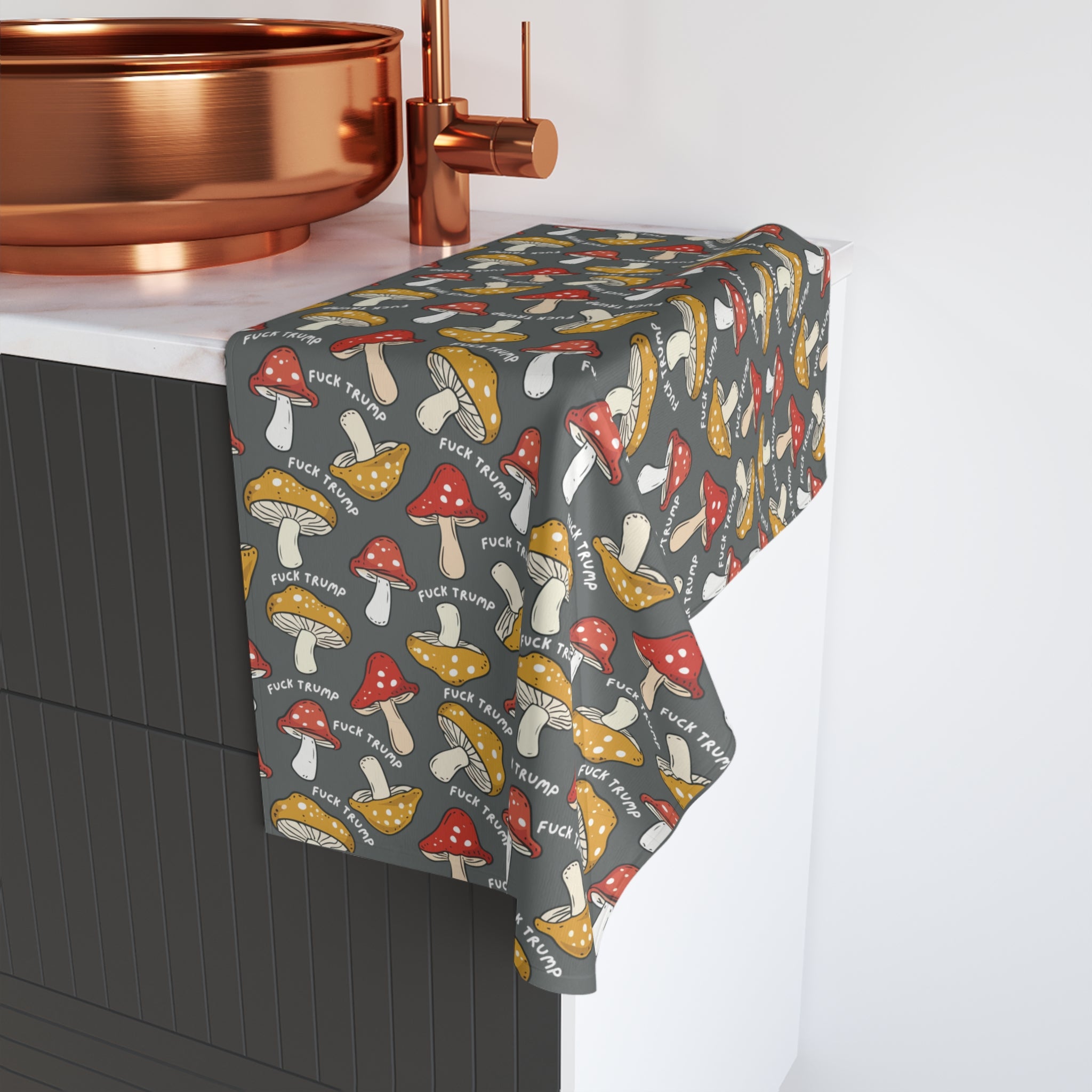 F*ck Trump Mushroom Hand Towel