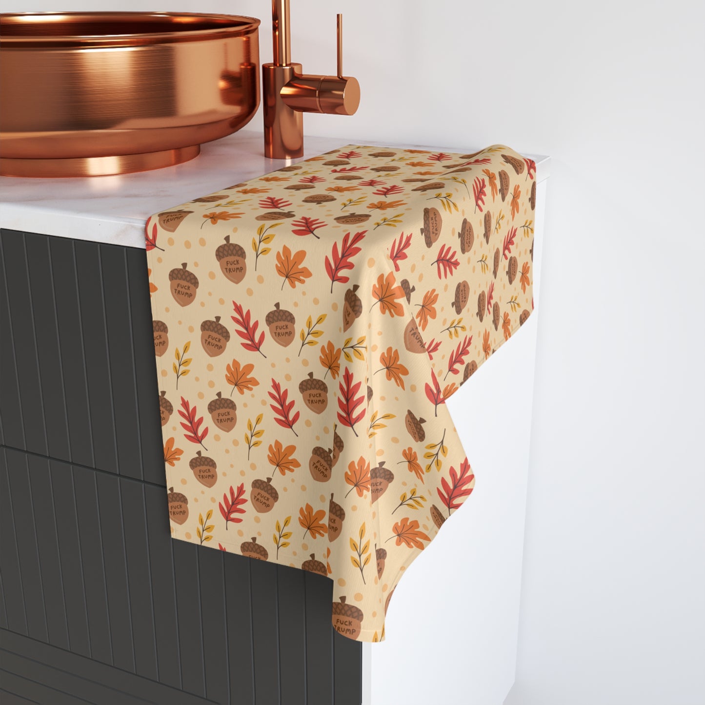 Subtle F*ck Trump Fall Acorns Hand Towel