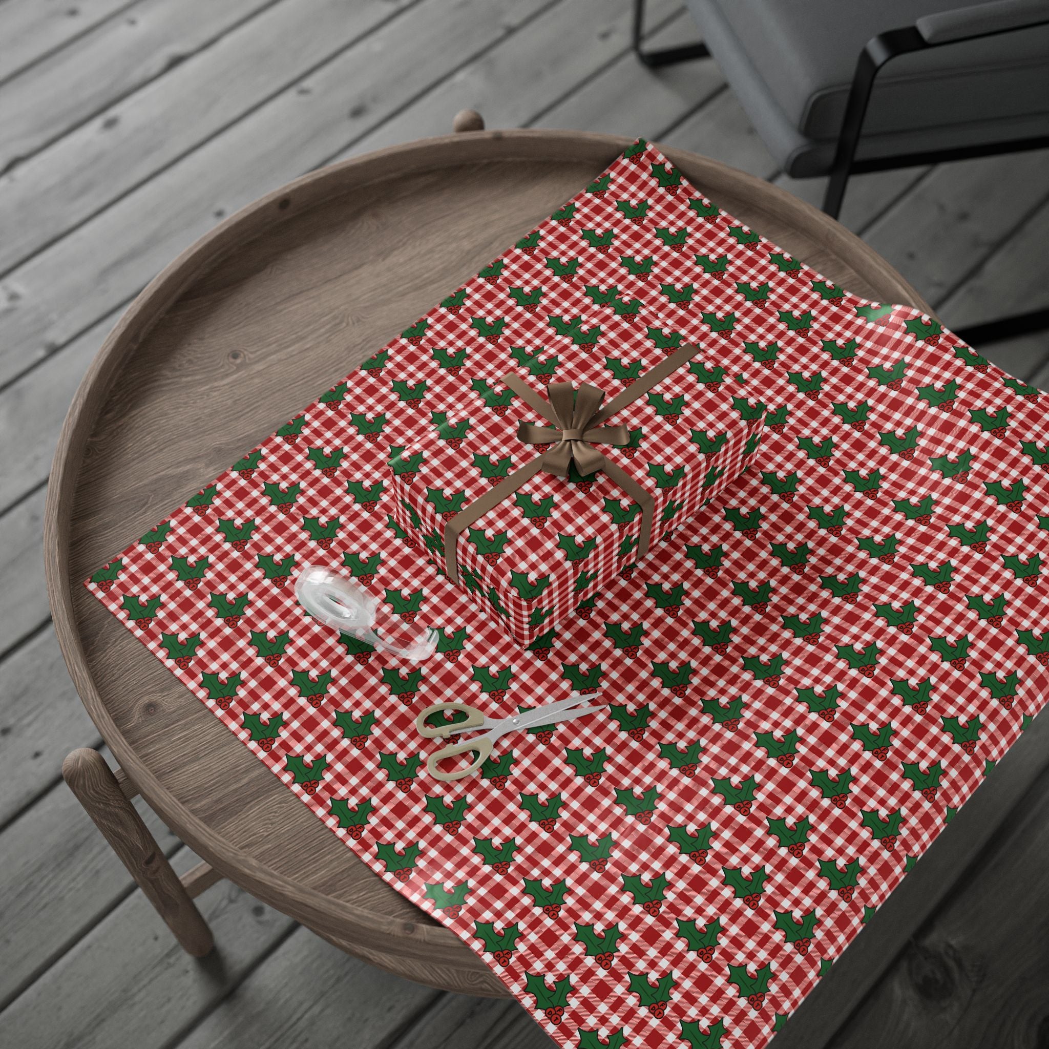 Subtle FDT Christmas Holly Wrapping Paper