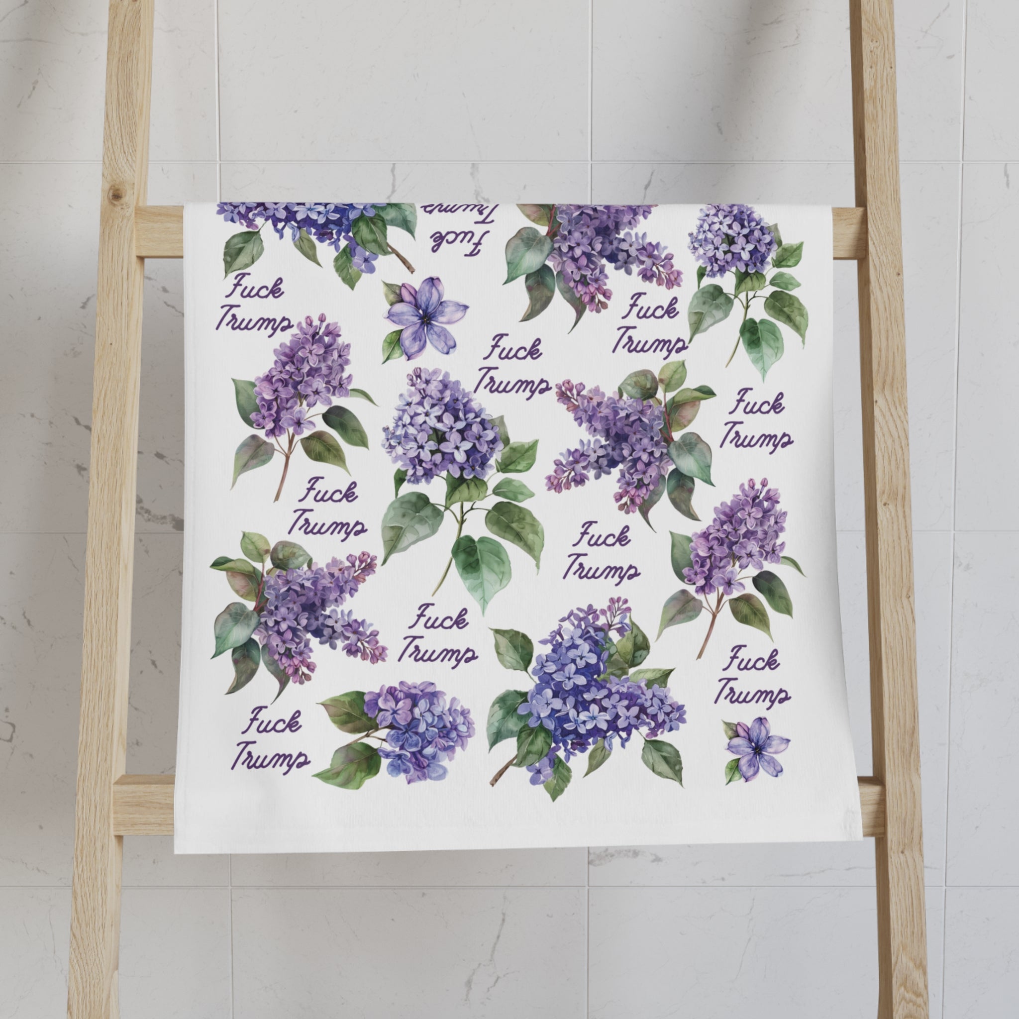Subtle Lilac F*ck Trump Hand Towel