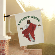 Funny Jesus Wasn't White Christmas Garden Flag