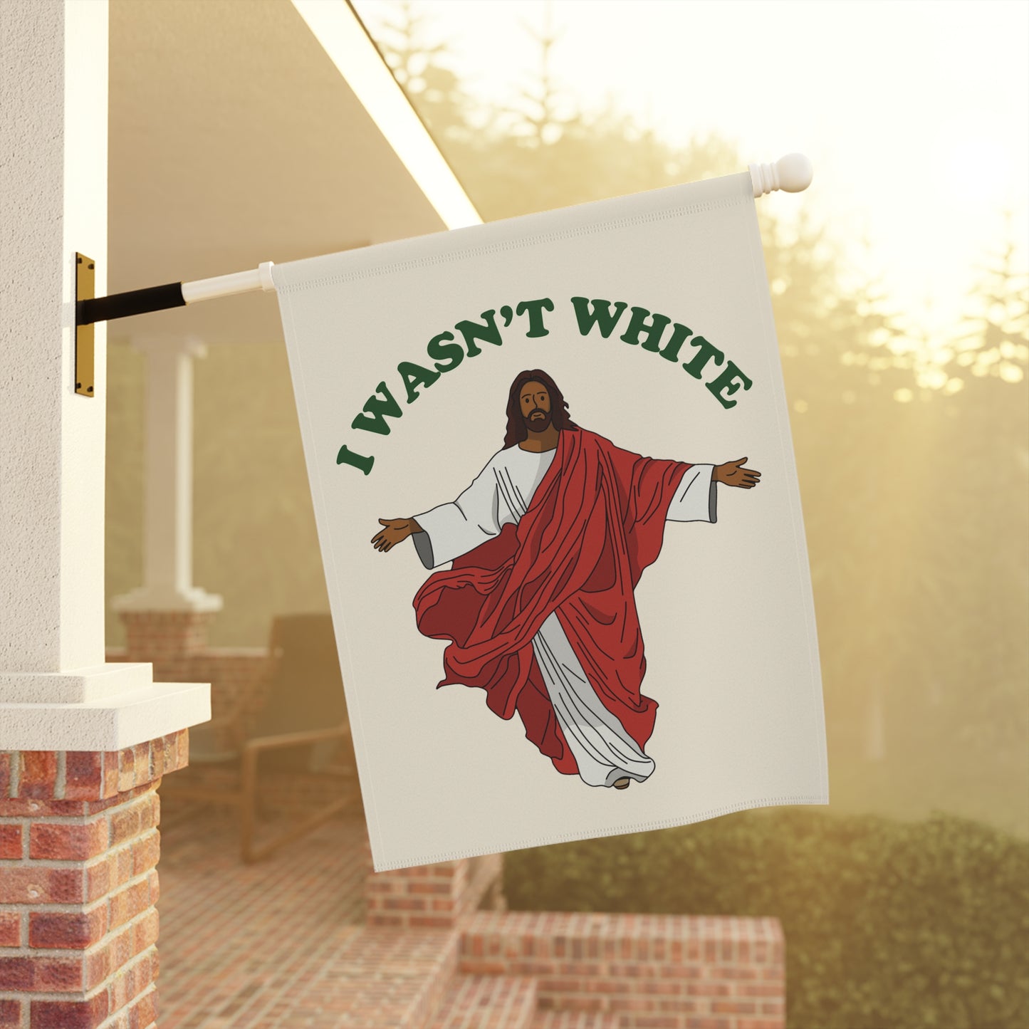 Funny Jesus Wasn't White Christmas Garden Flag
