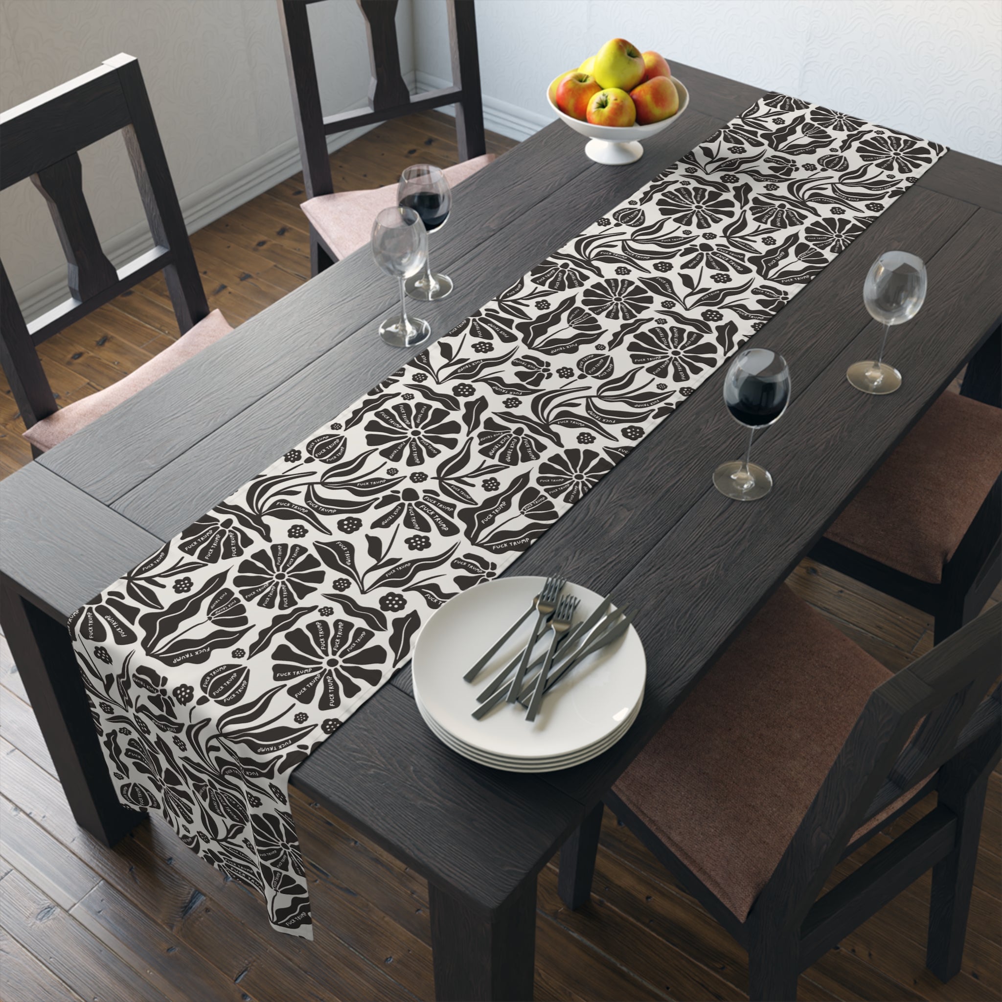 F*ck Trump Modern Flower Table Runner